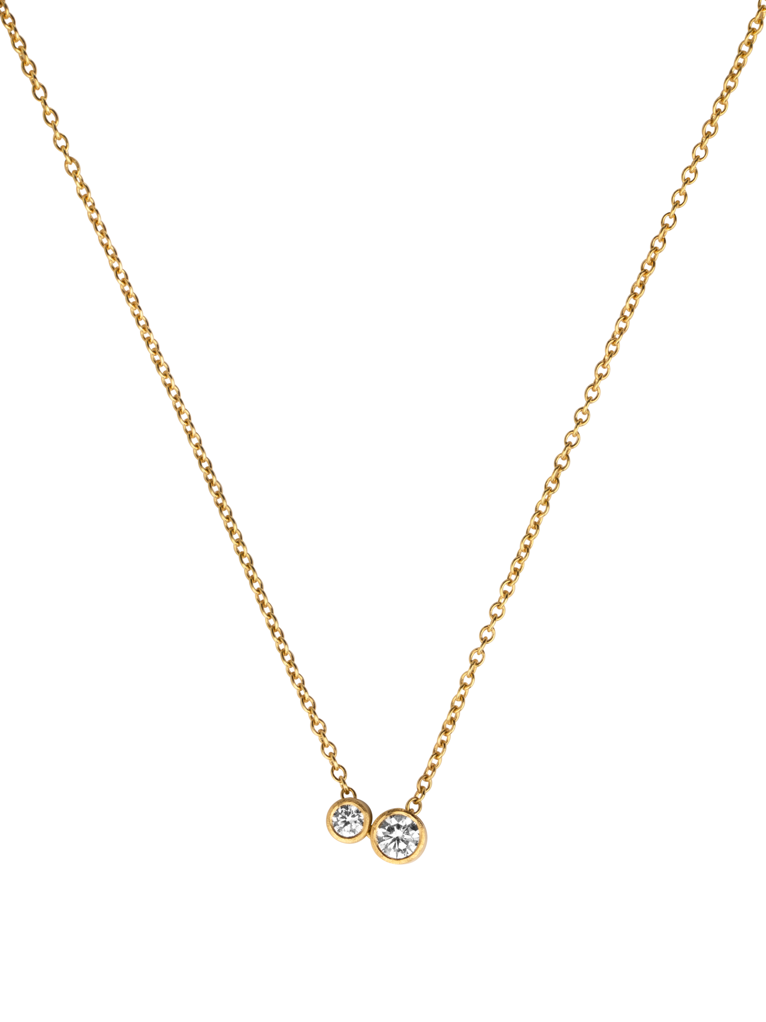 Two diamonds on a chain necklace