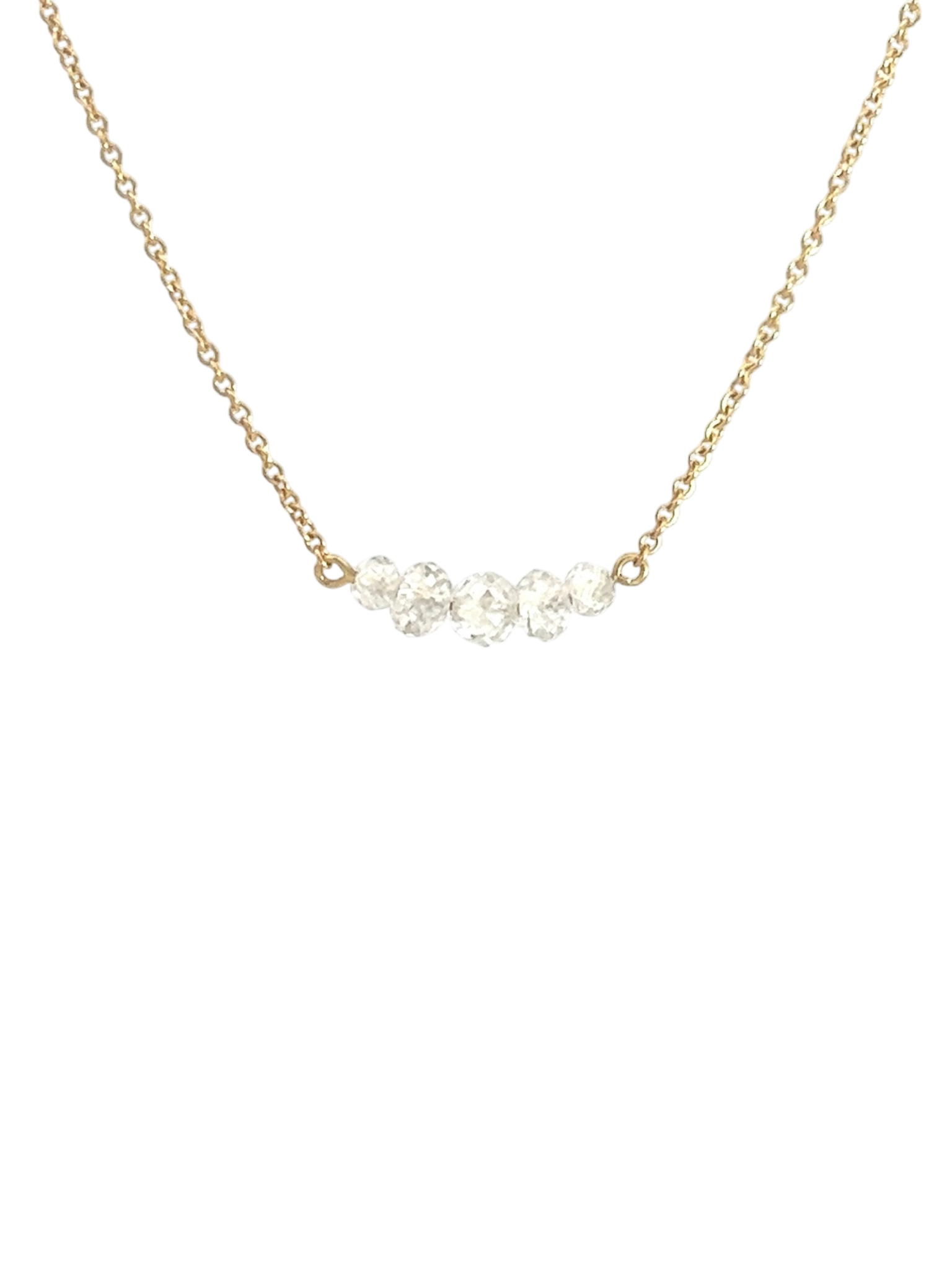 Diamond beads necklace 5 white pieces