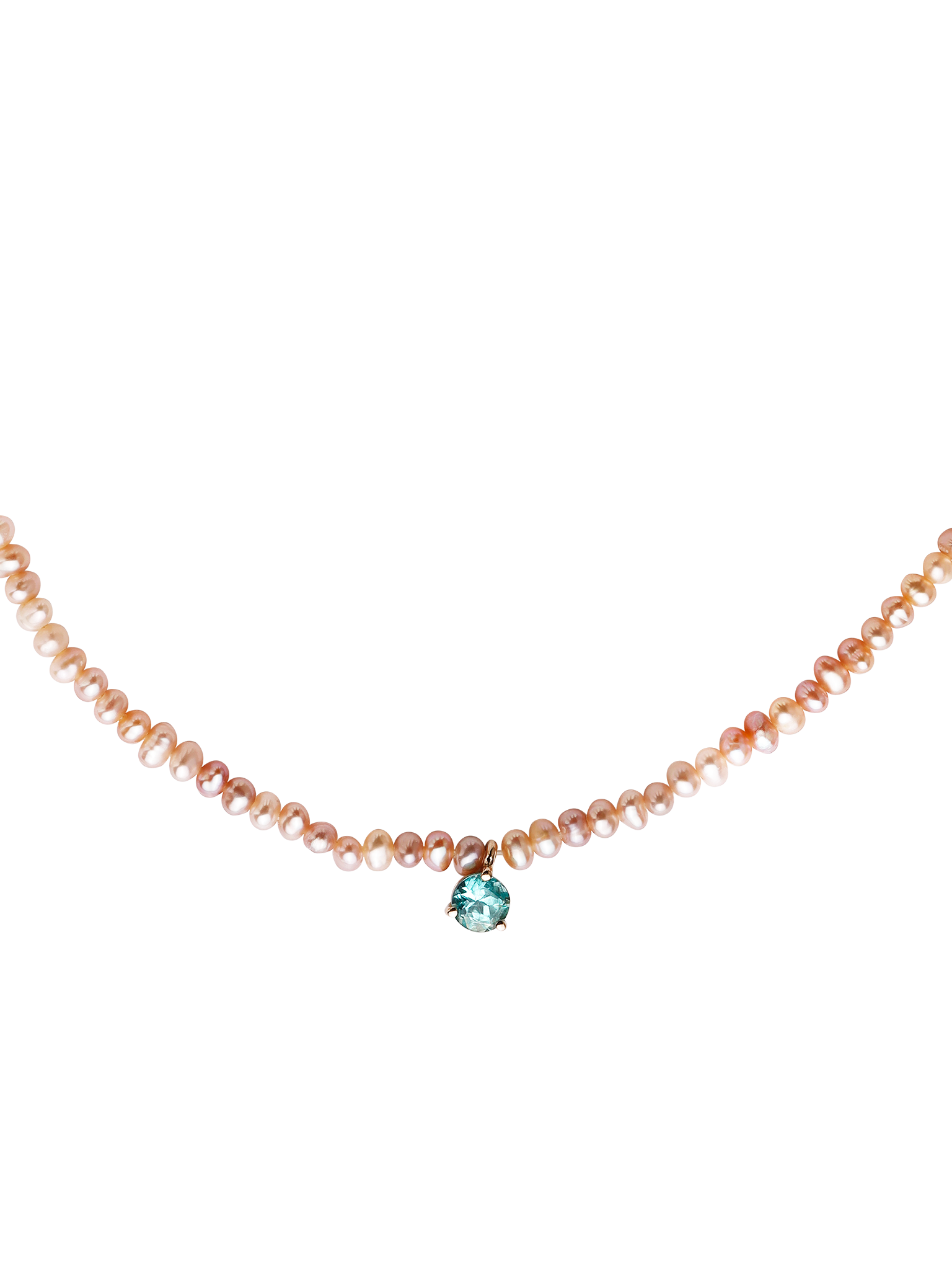 Pacific apatite necklace pink pearls