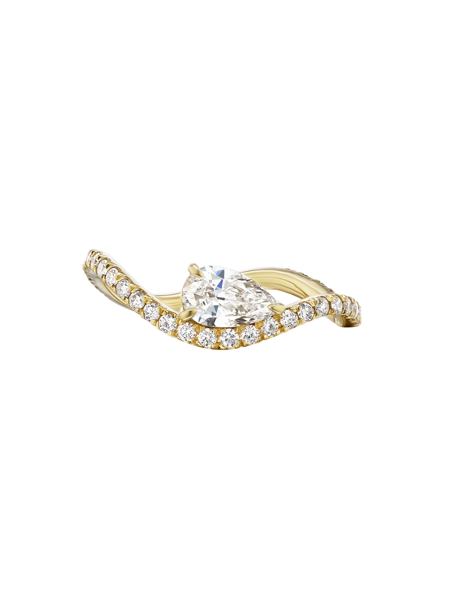 Meander Ring 0.40 Pear Diamond