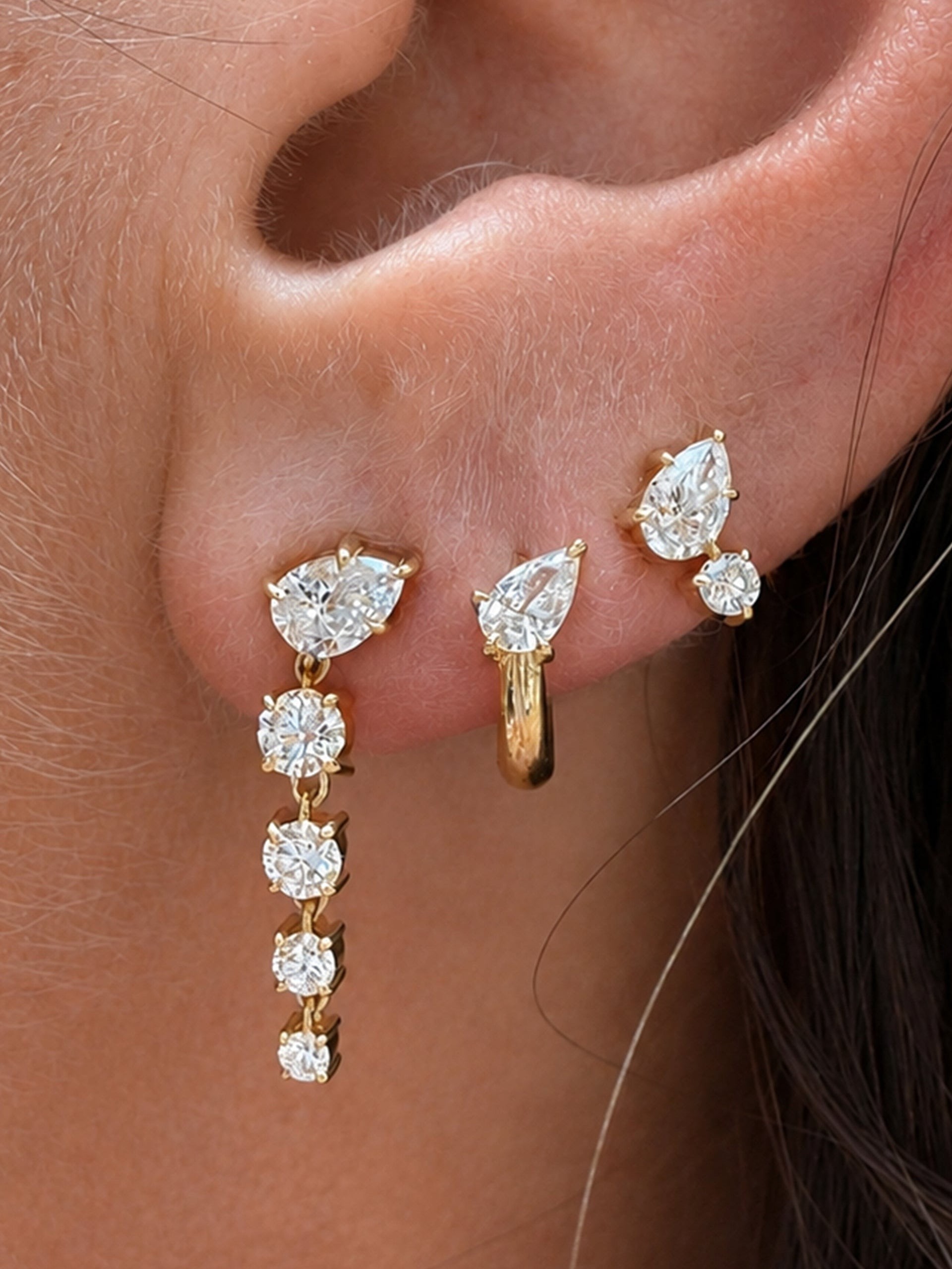 Bias Drop Earrings