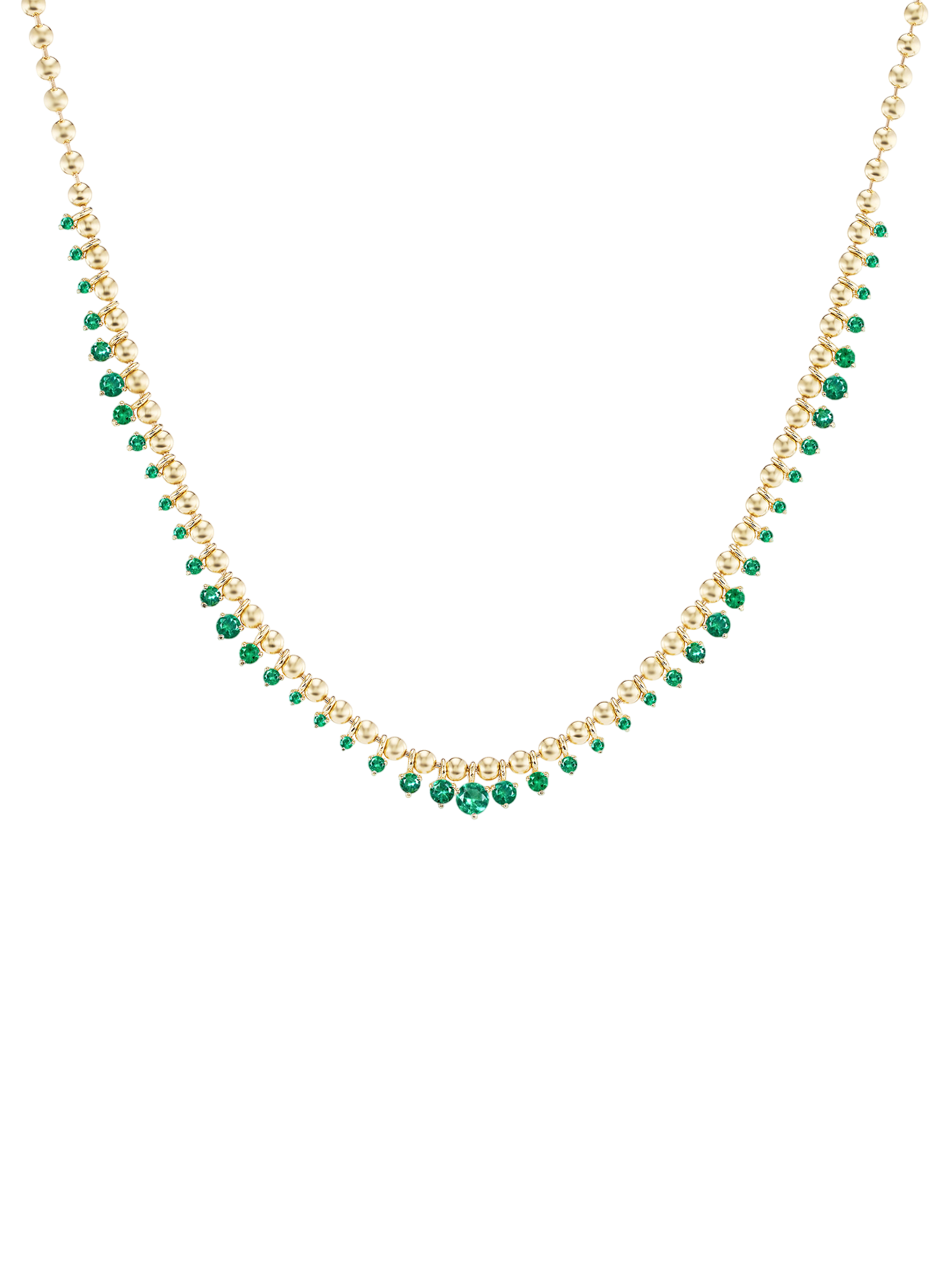 Kin necklace with emeralds