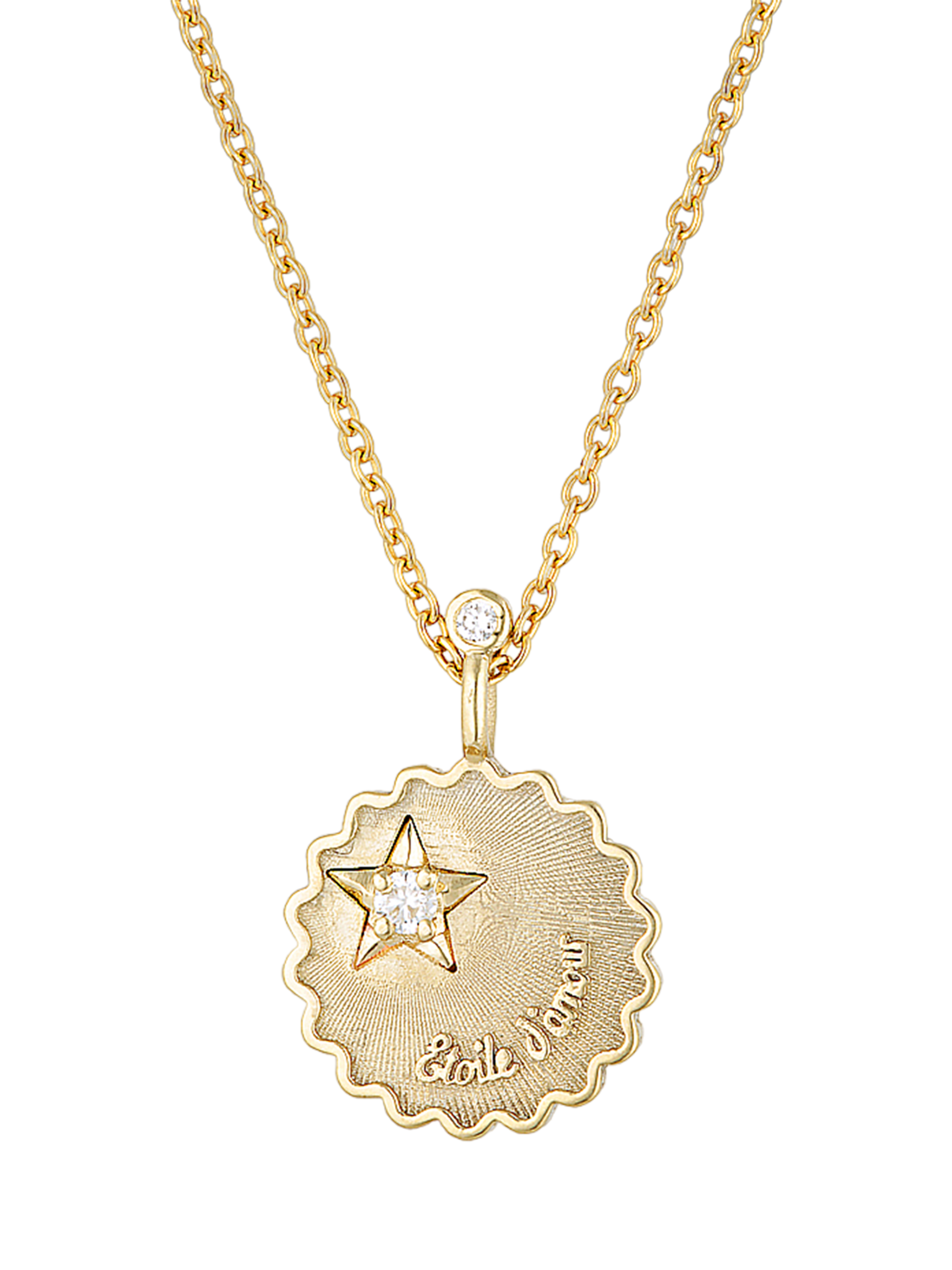 Star of love pendant - yellow and white gold 