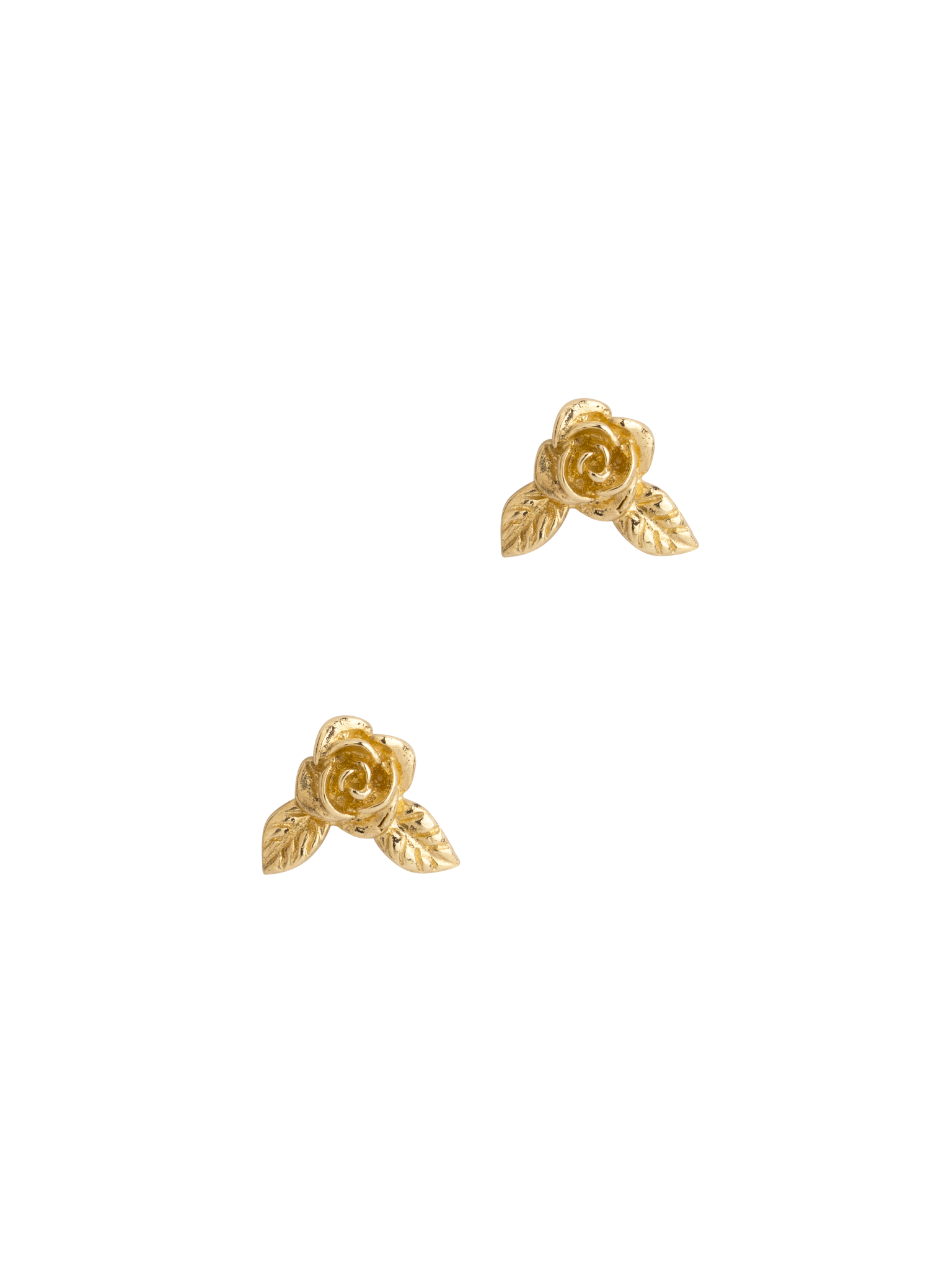 9ct Gold roses are red stud earrings