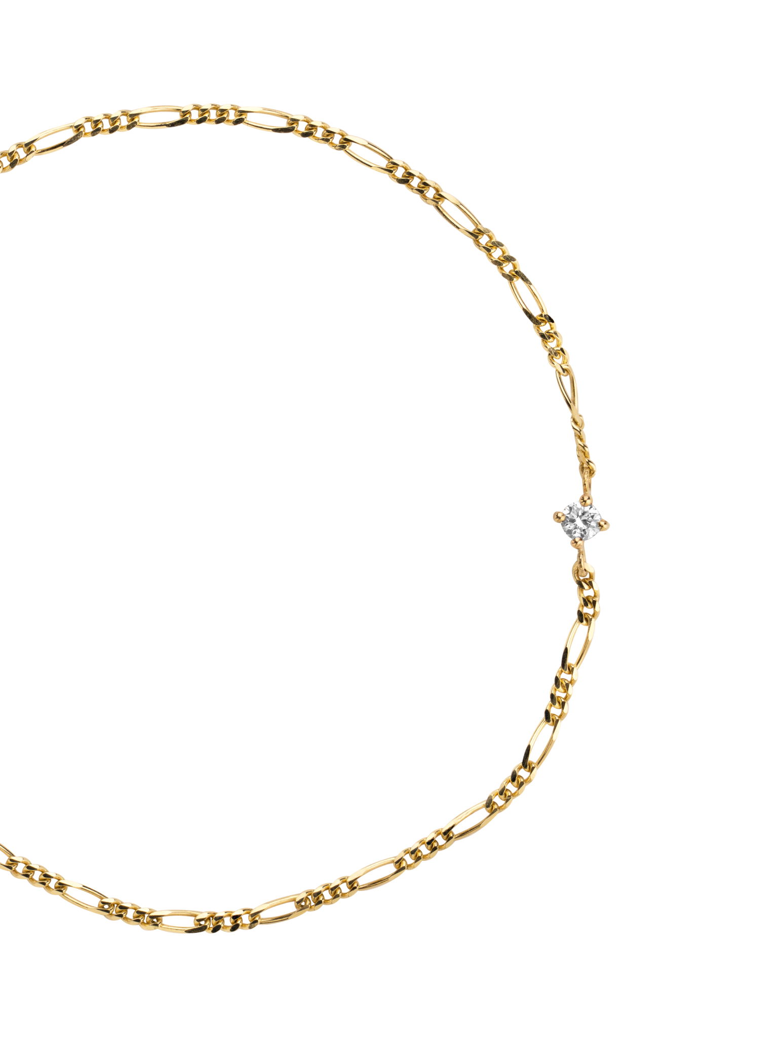 Gold lab grown diamond chain bracelet