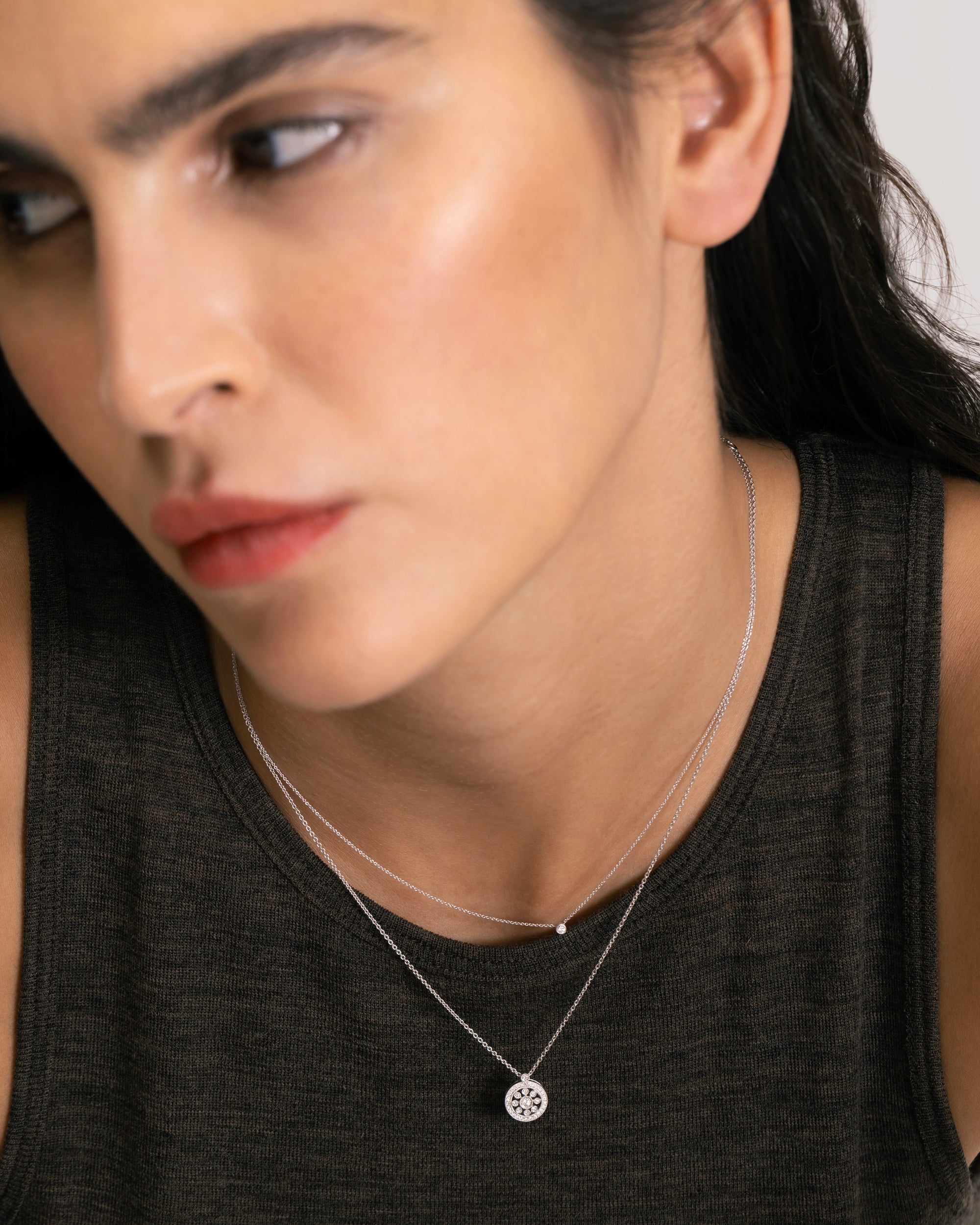 Necklace with white diamond in 18 ct. gold