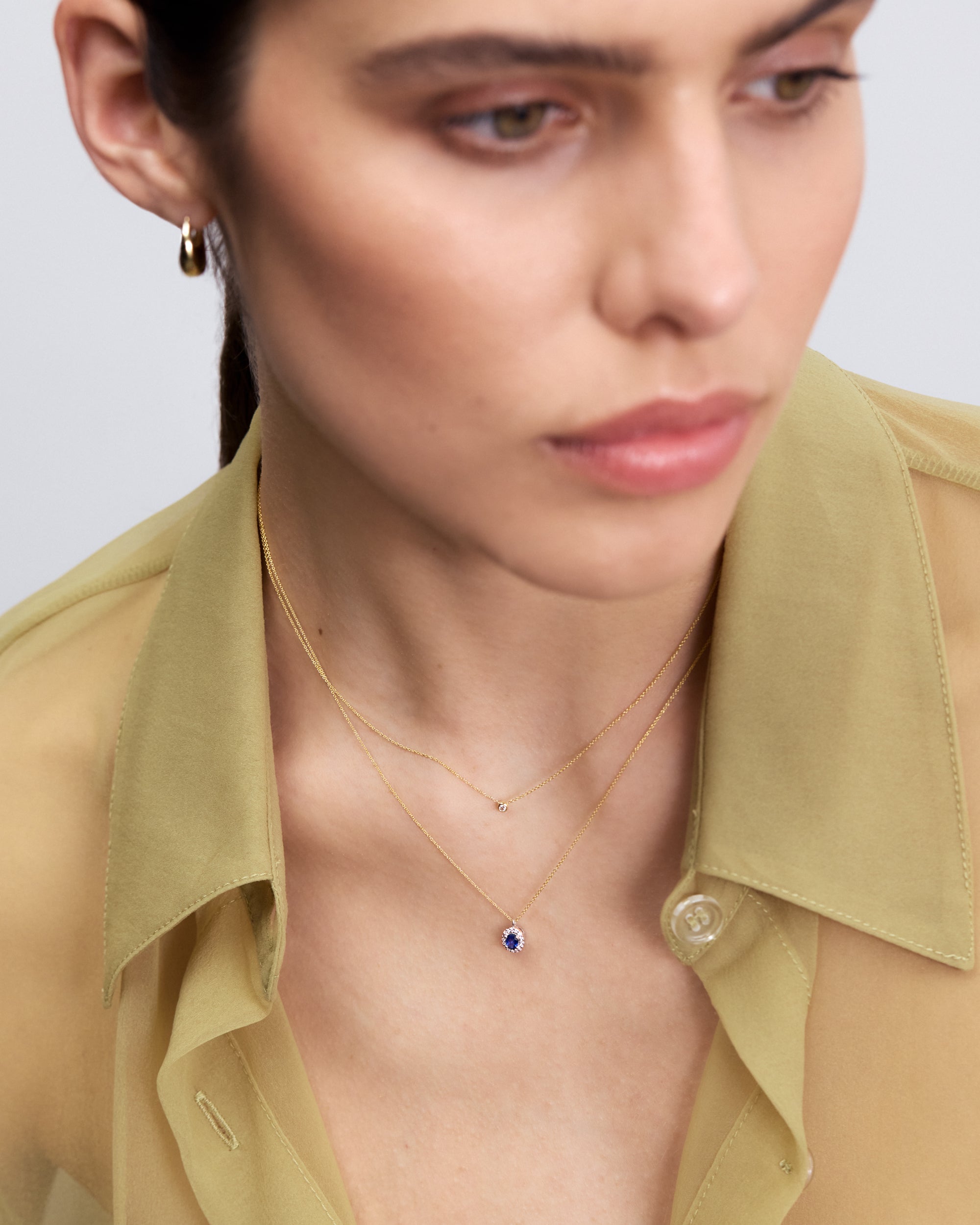 Necklace with white diamond in 18 ct. gold