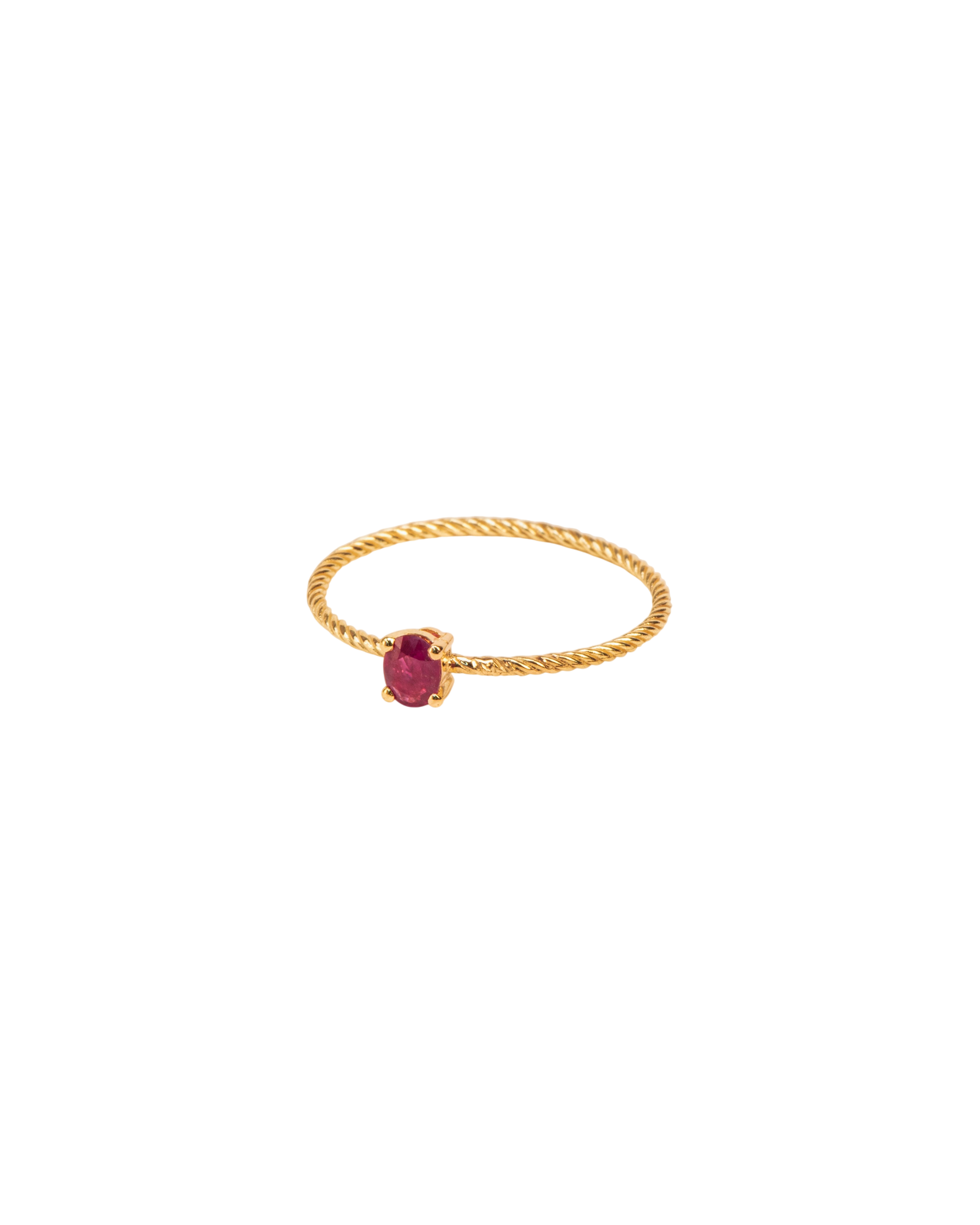 Twisted ring with ruby in 18 ct. gold photo