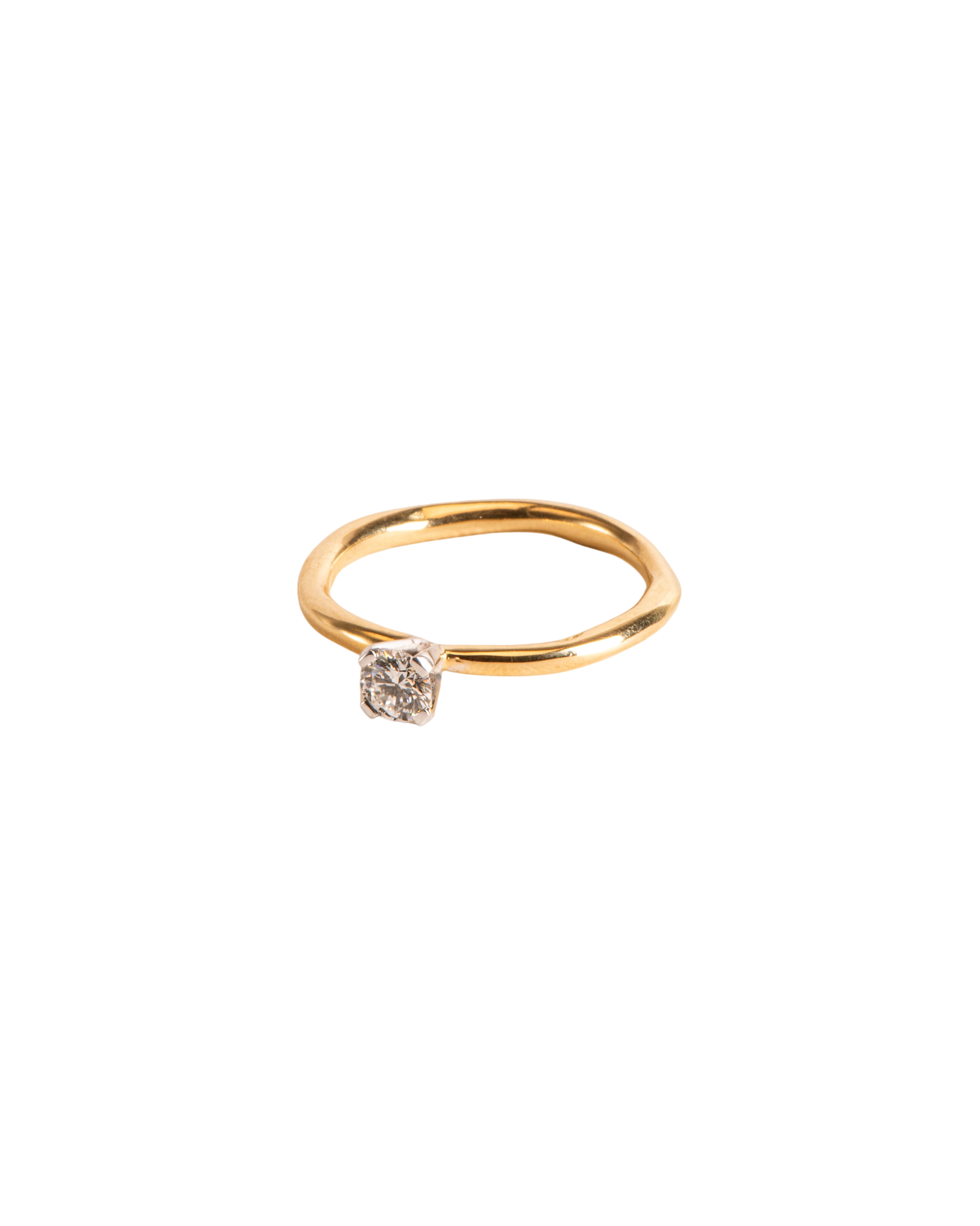 Solitaire with white diamond in 18 ct. gold photo