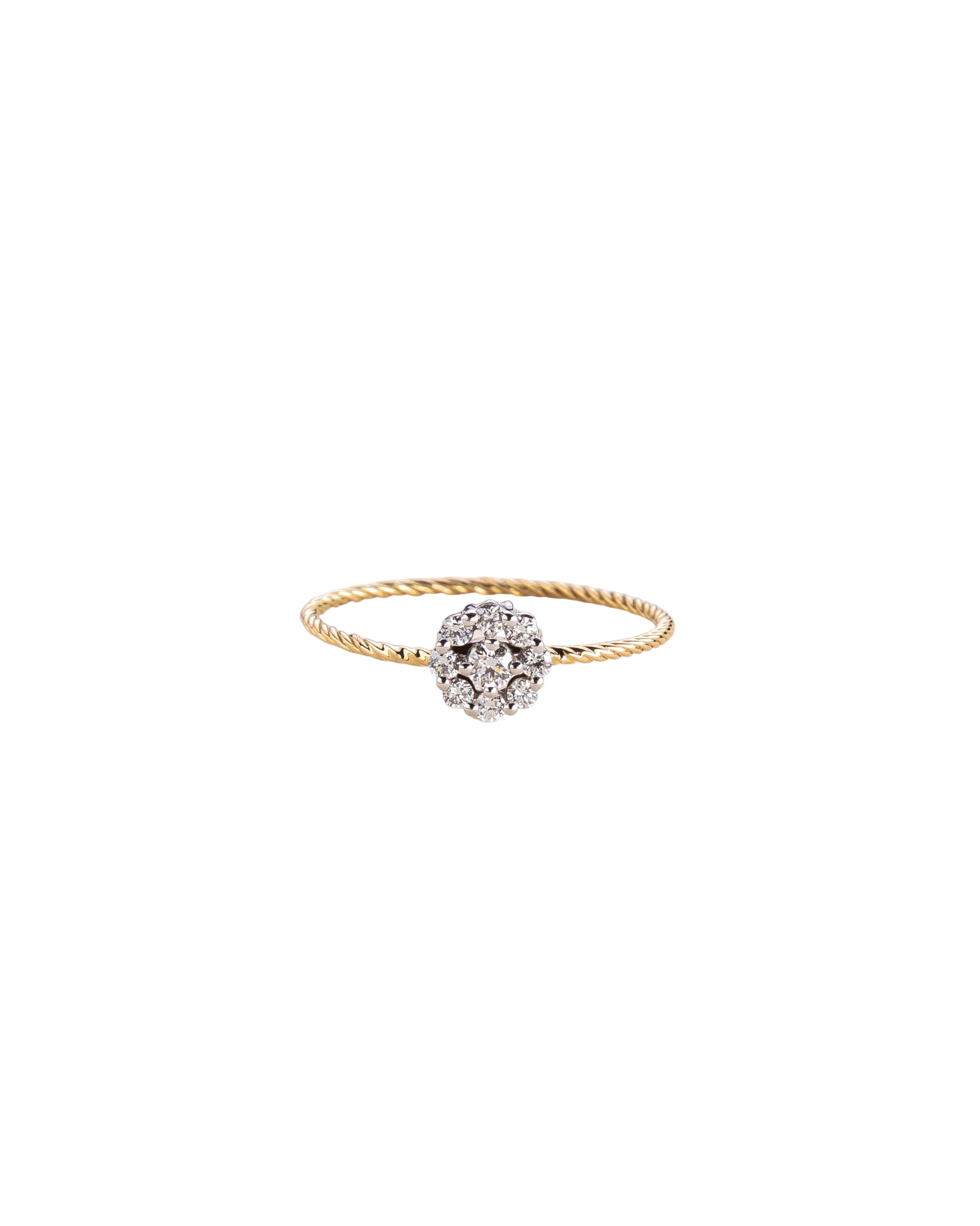 Ring with diamond rosette in 18 ct. gold photo