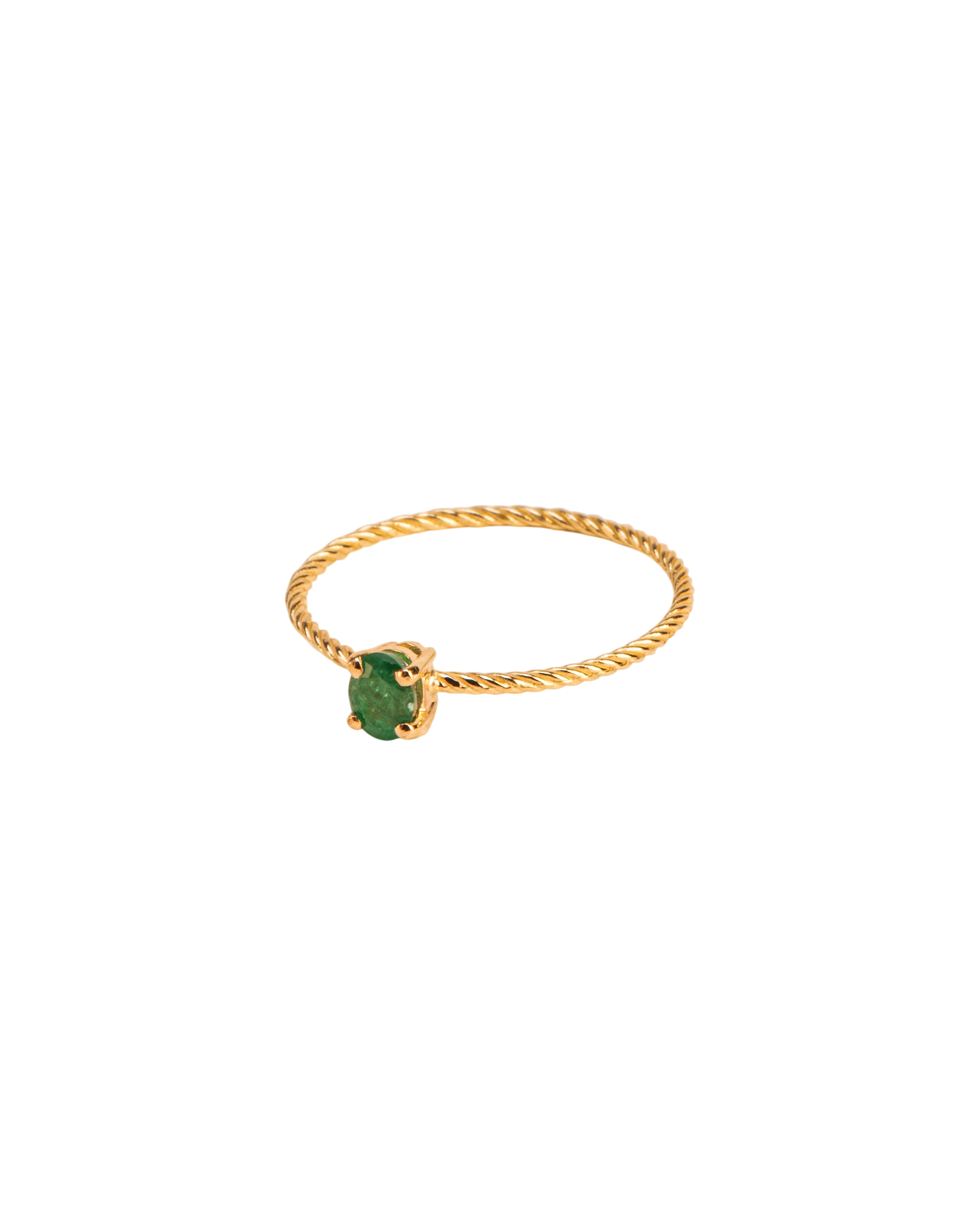 Twisted ring with emerald in 18 ct. gold photo