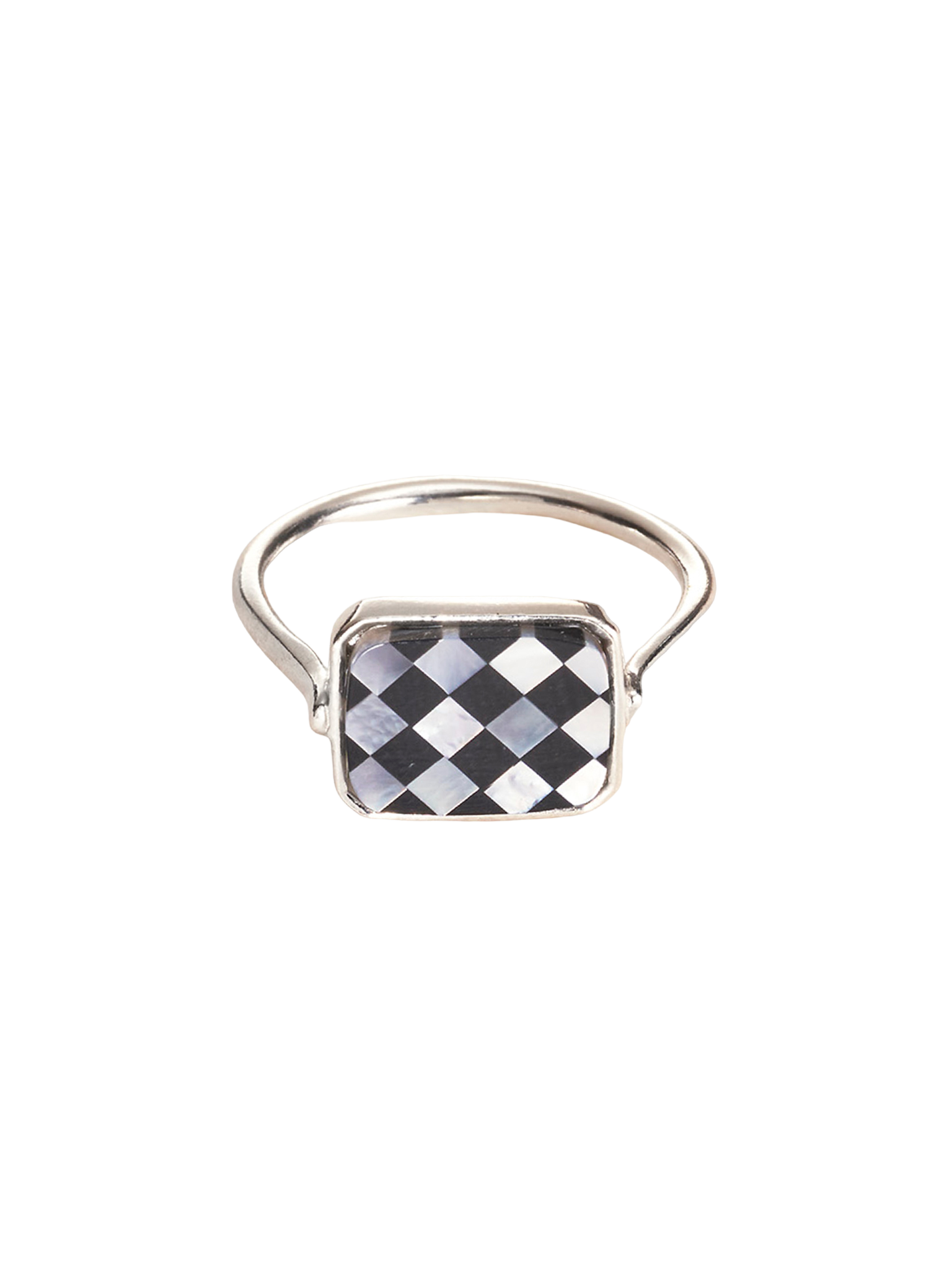 Mosaic ring in silver