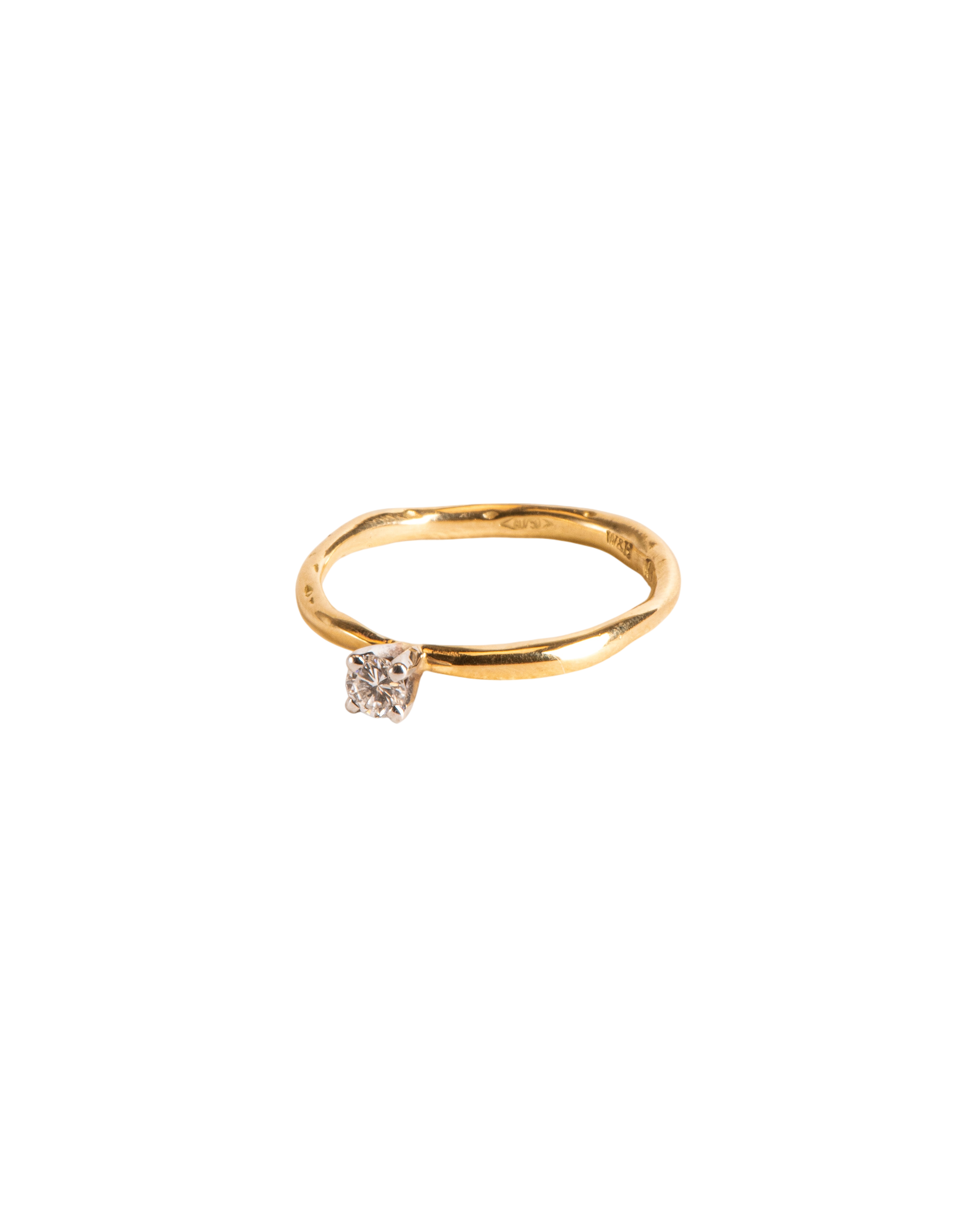 Solitaire with white diamond in 18 ct. gold photo