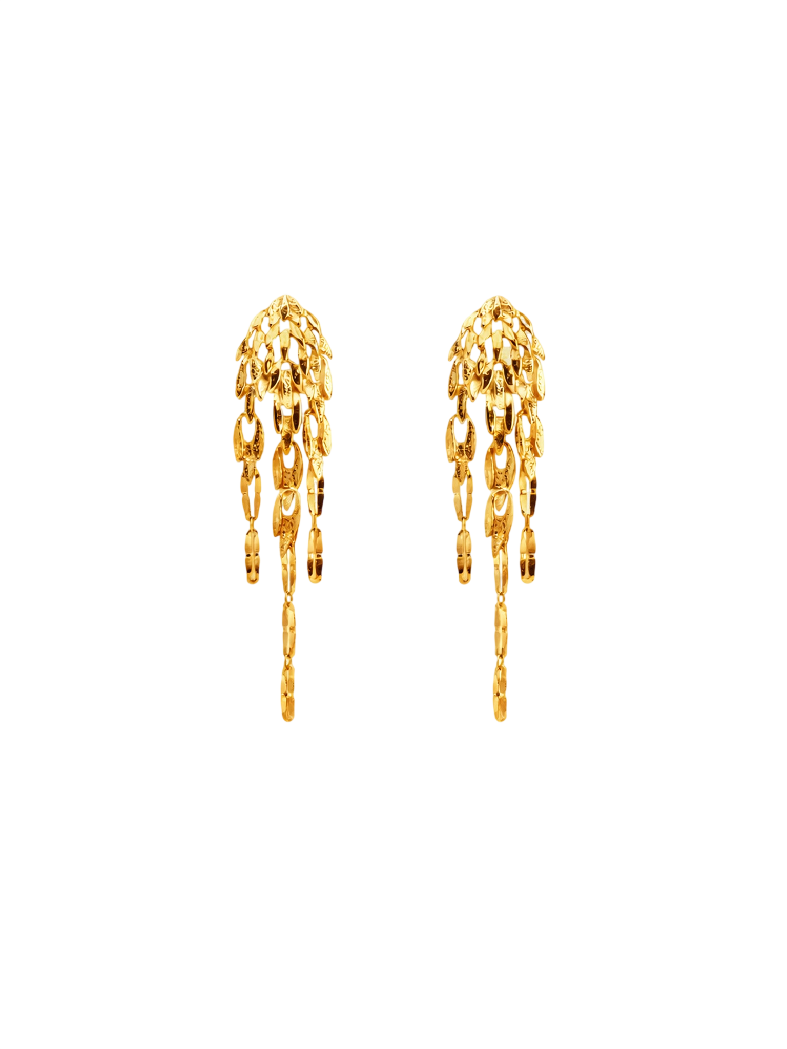 Stud earrings with dangling leaves