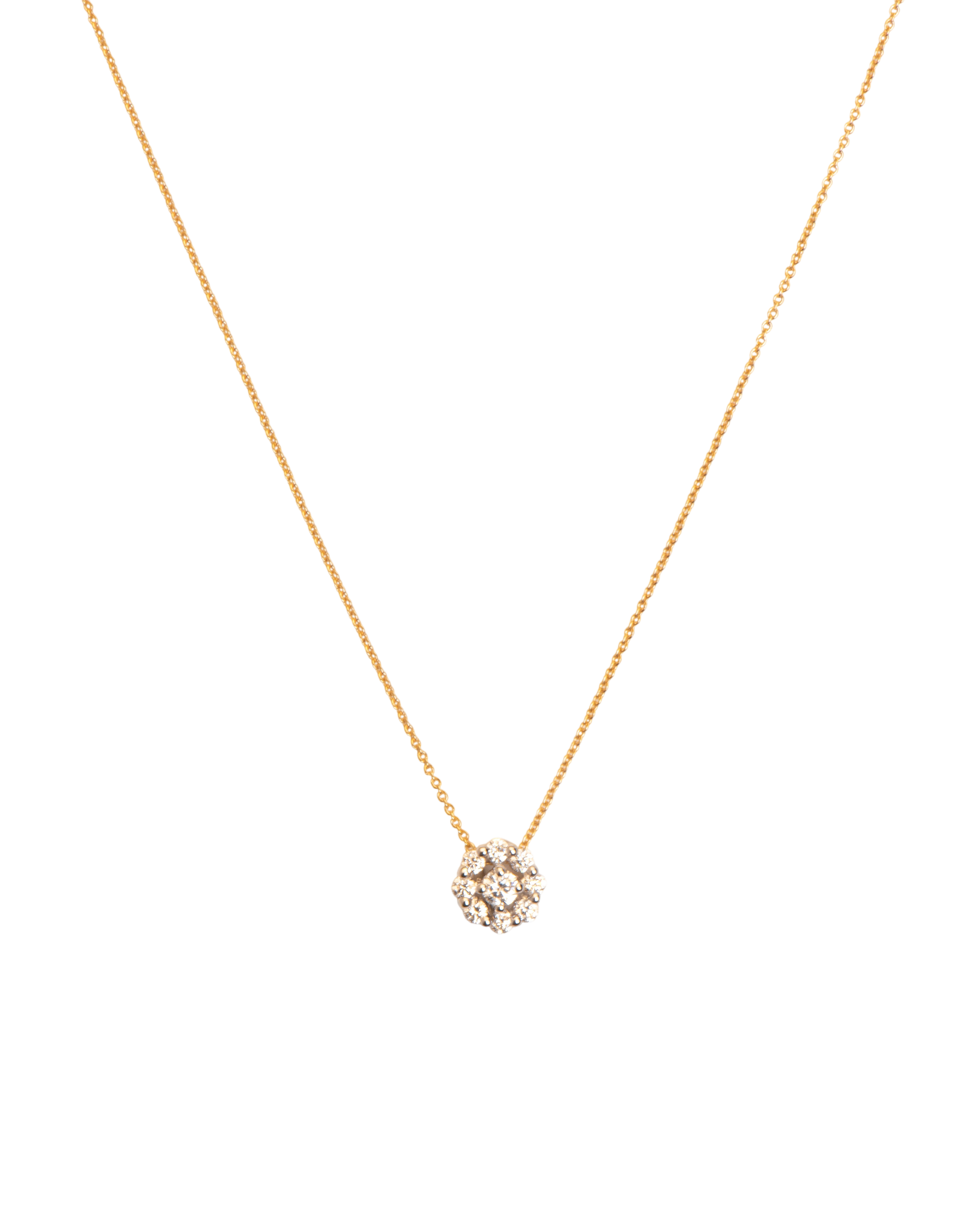 Necklace with white diamond rosette in 18 ct. gold photo