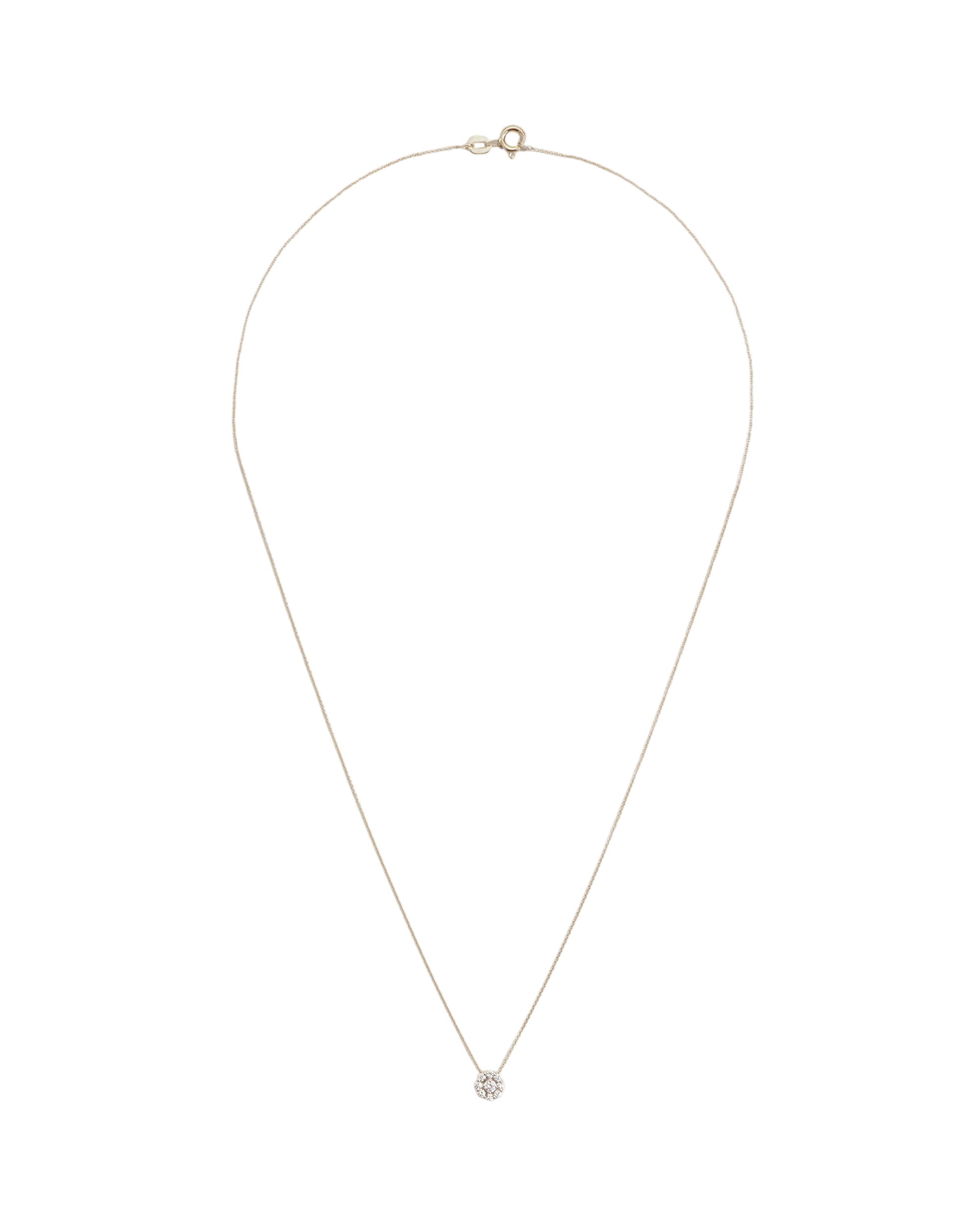 Necklace with white diamond rosette in 18 ct. gold