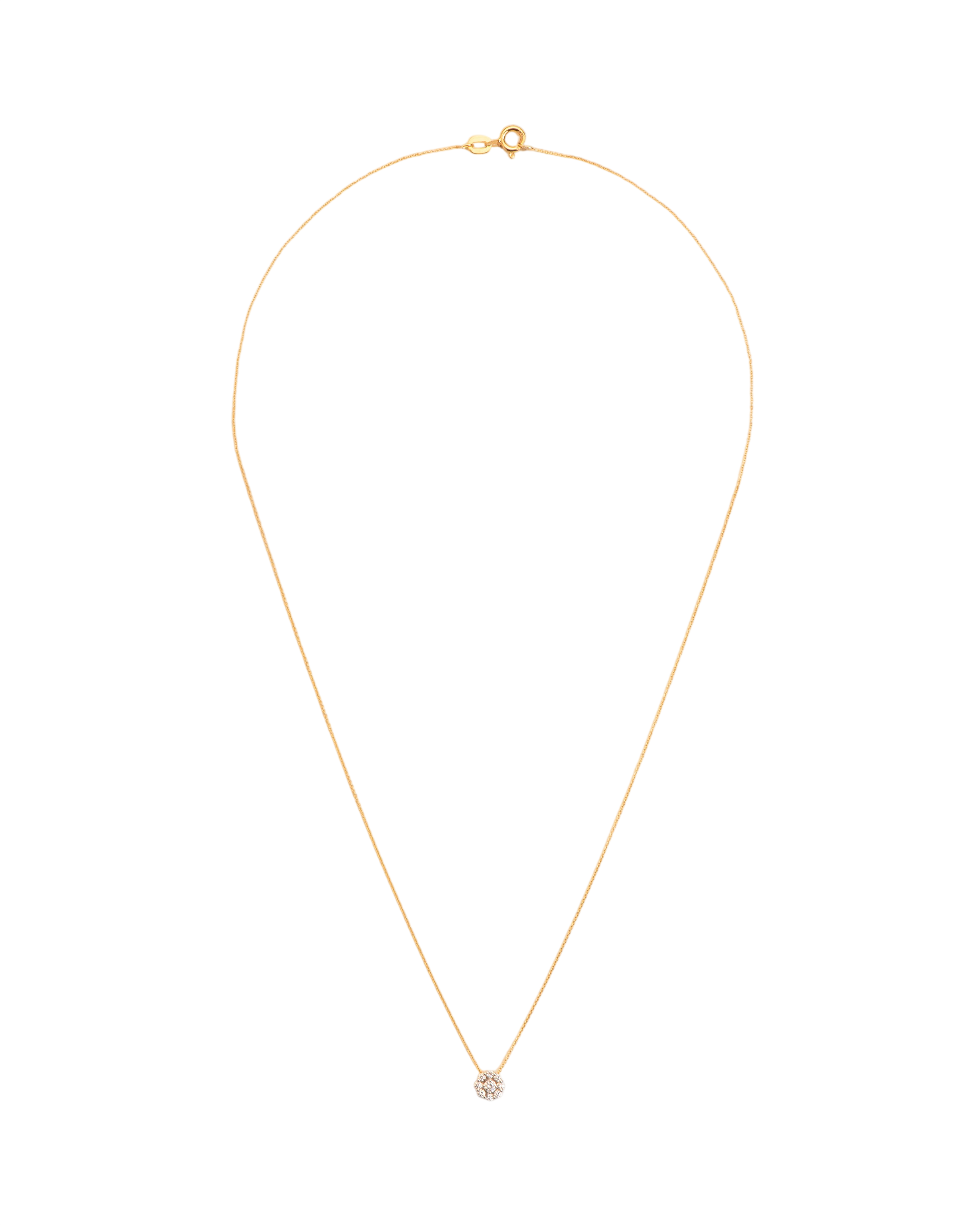 Necklace with white diamond rosette in 18 ct. gold