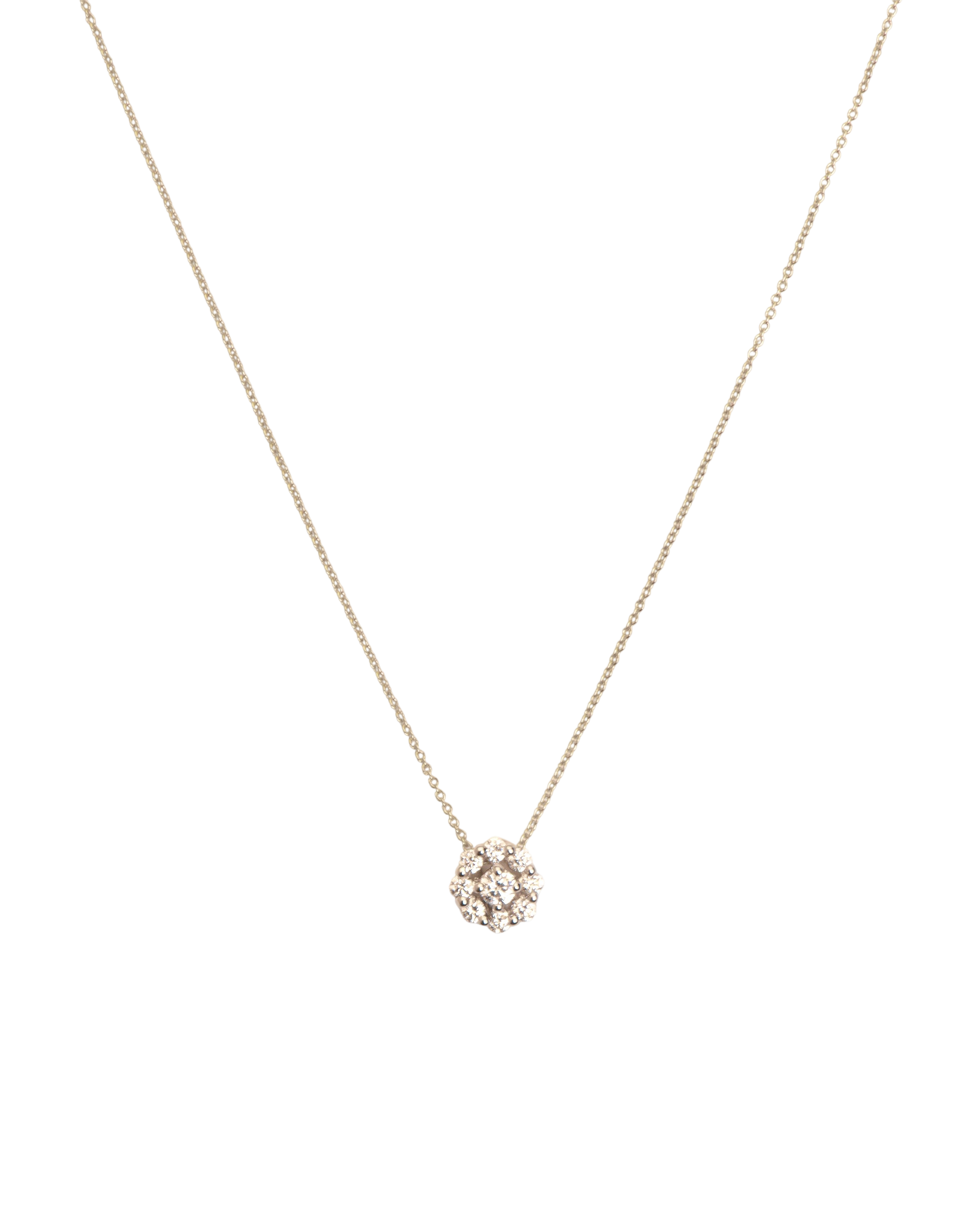 Necklace with white diamond rosette in 18 ct. gold