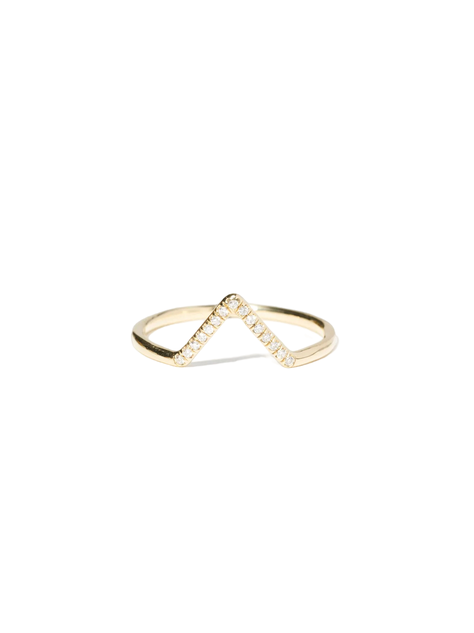 Micropavé triangle ring