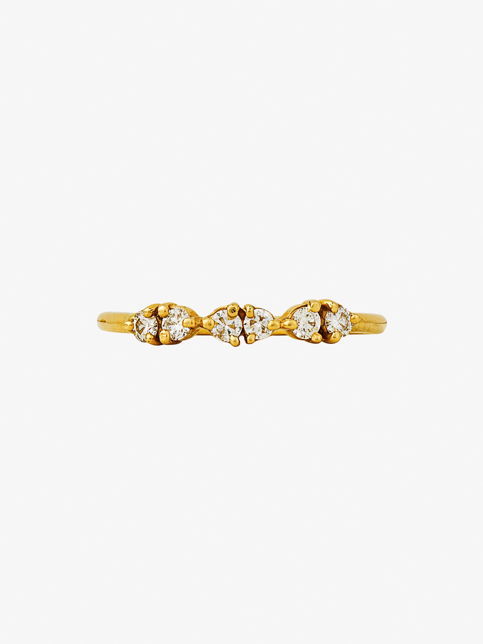 Demi-paired white diamond ring