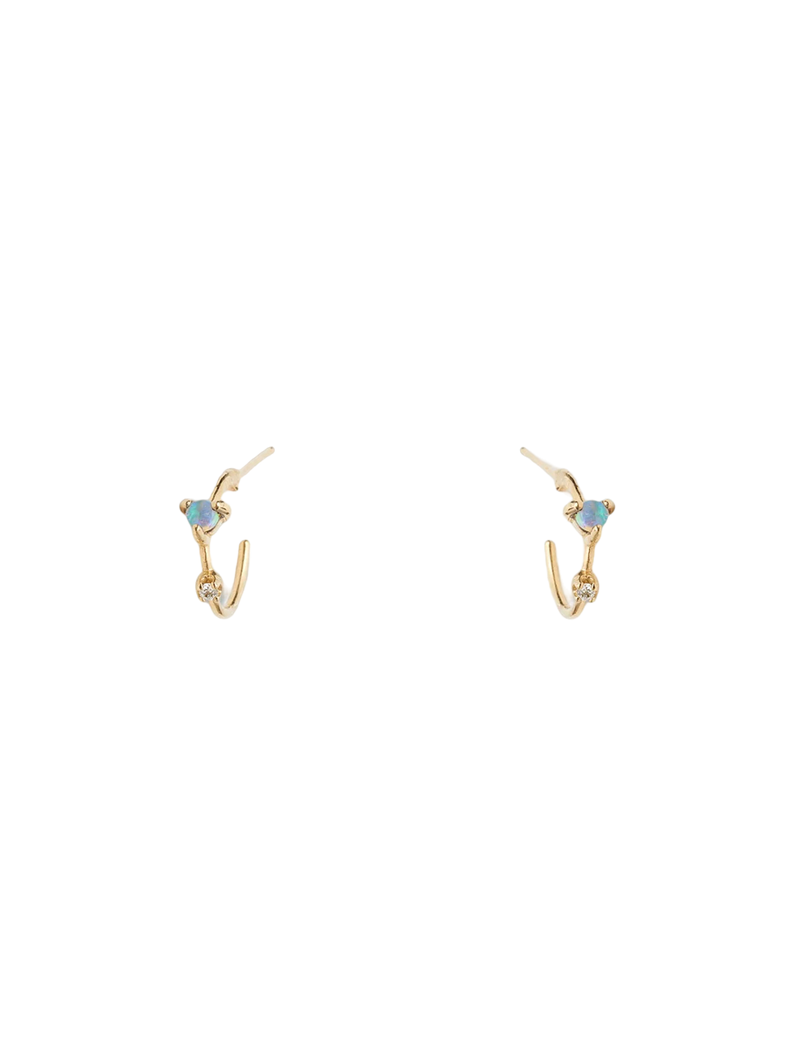 Mini two-step hoop earrings