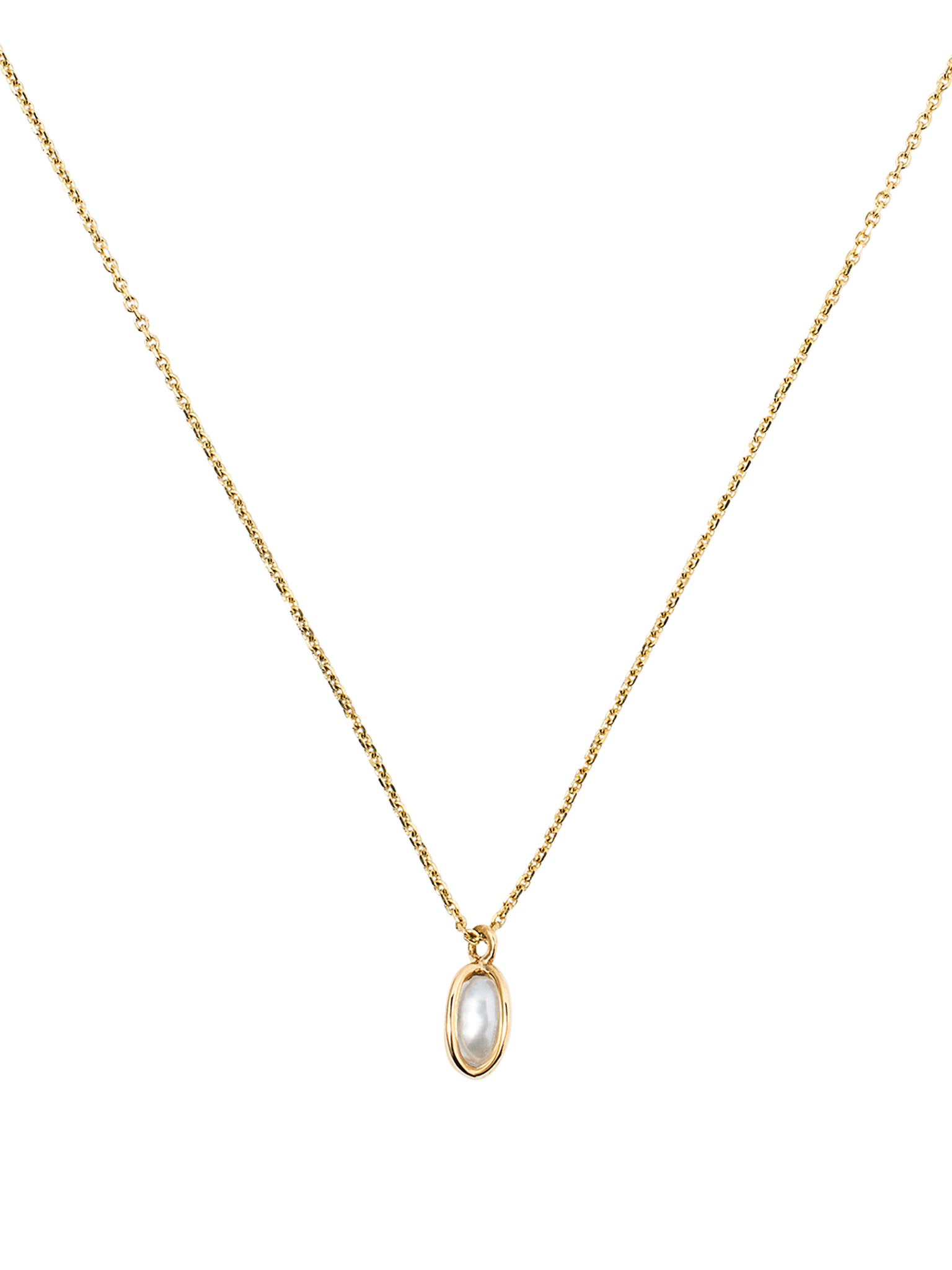 Pearl Cage Pendant | Pearl Pendant Necklace | Sterling Silver Pearl Pendant  (12mm) - Gold