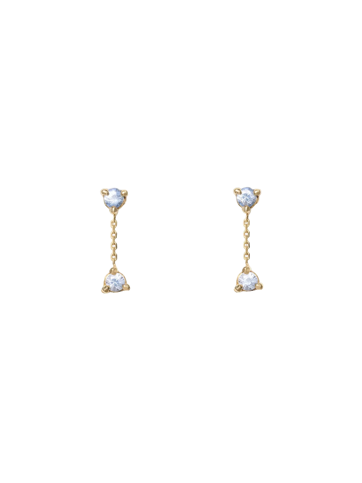 Tonal small two-step chain earrings