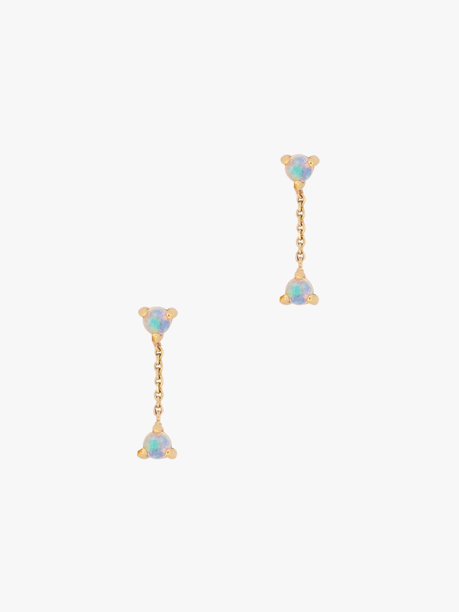 Small two-step chain drop earrings