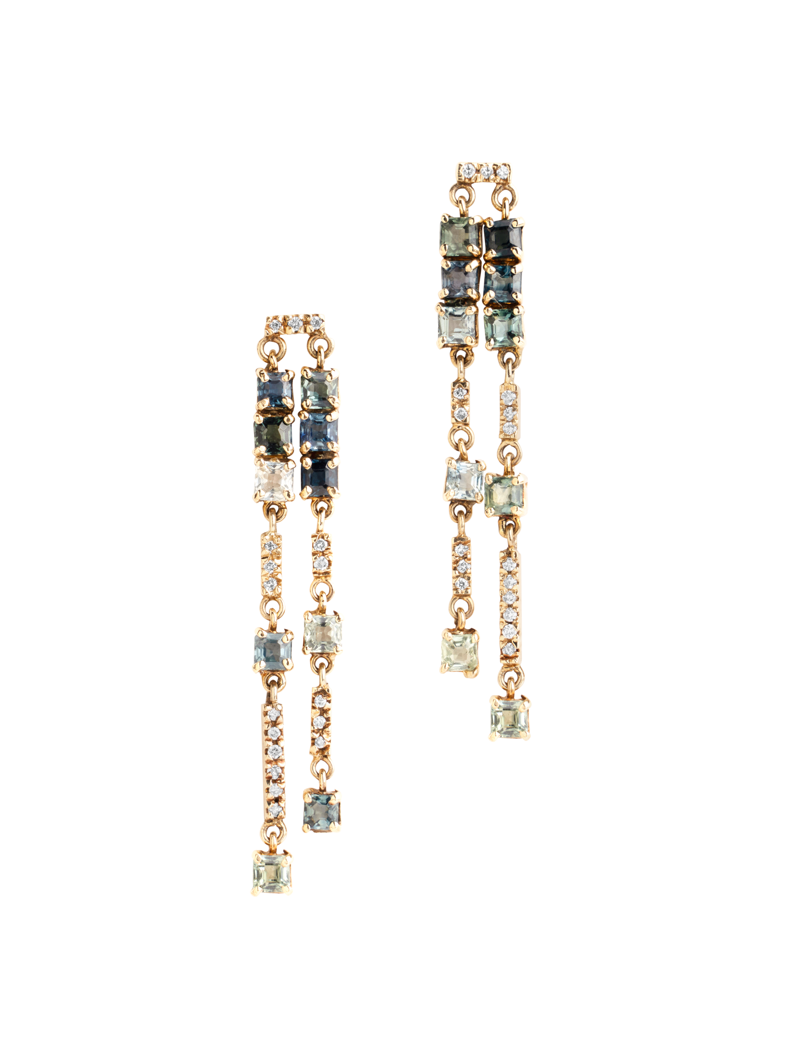 Galaxy drop sapphire earrings