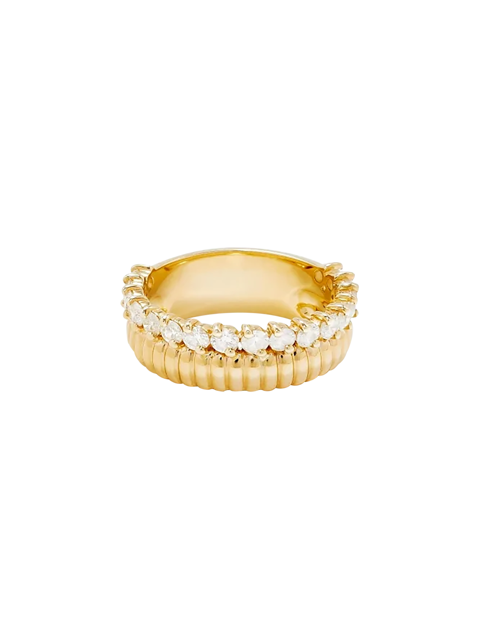 Berlingot buoy ring diamonds yellow gold