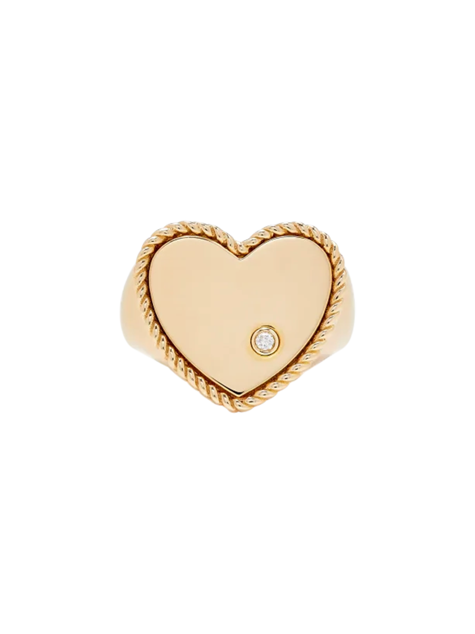 Heart signet ring gold in yellow gold