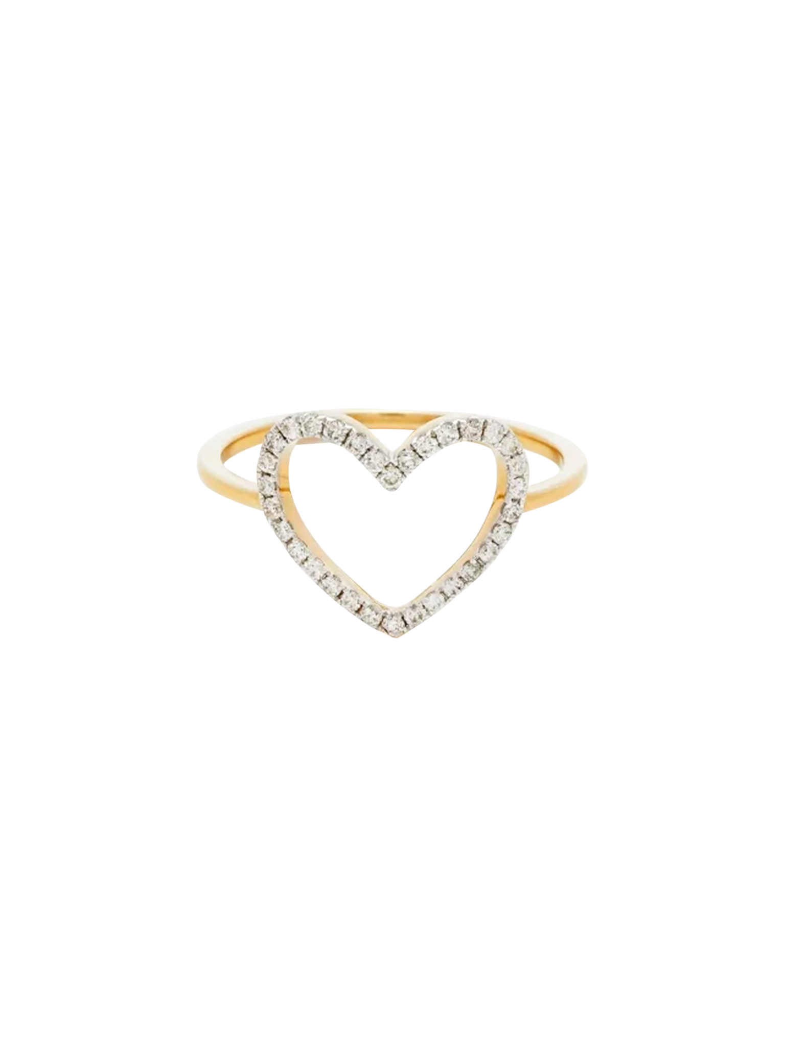 Yellow gold diamond little heart ring