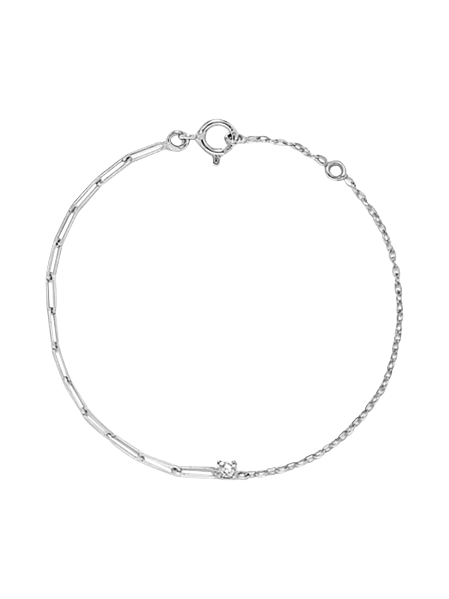 White gold diamond solitaire bracelet