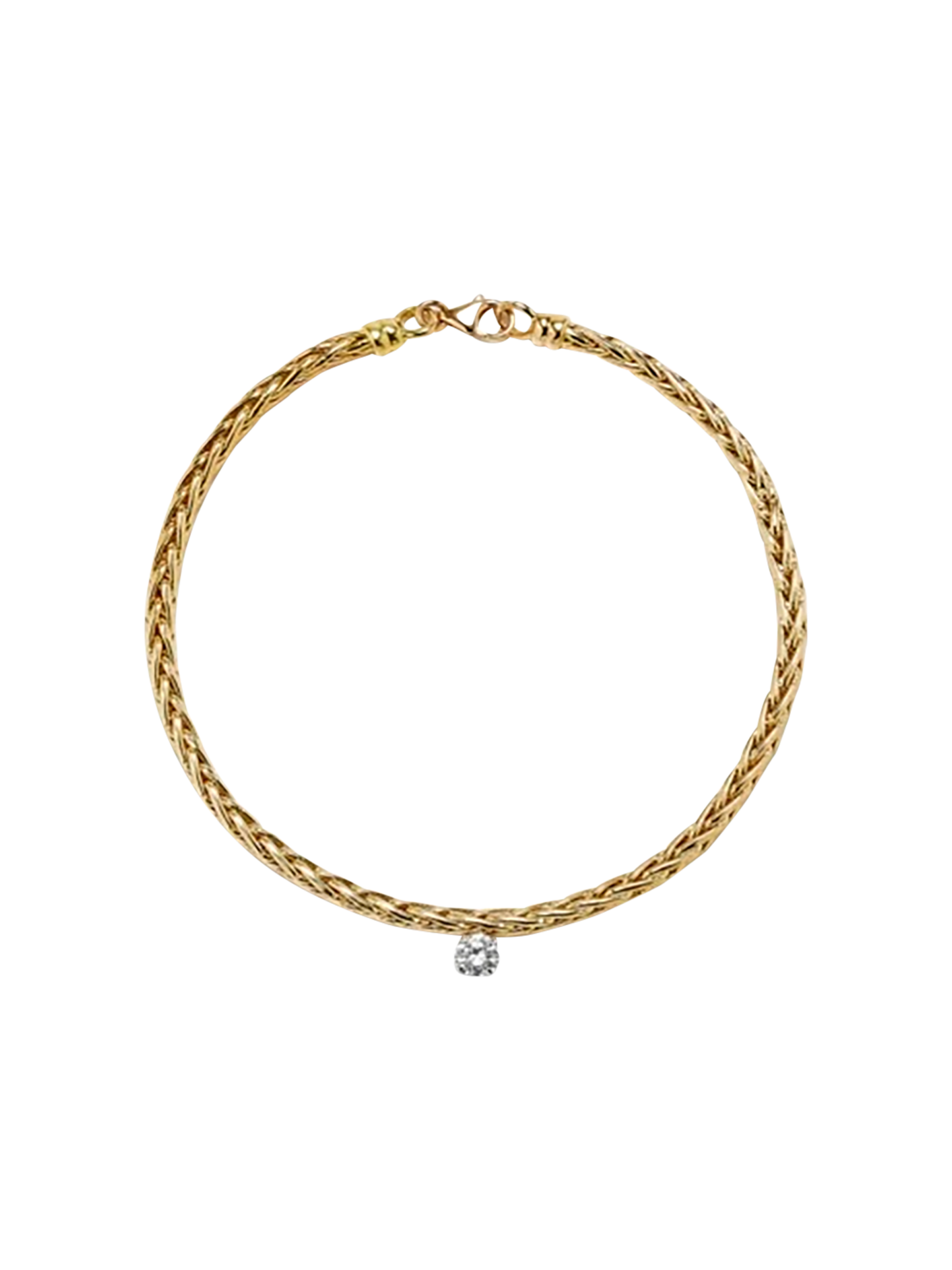 Yellow gold diamond floating palm tree bracelet