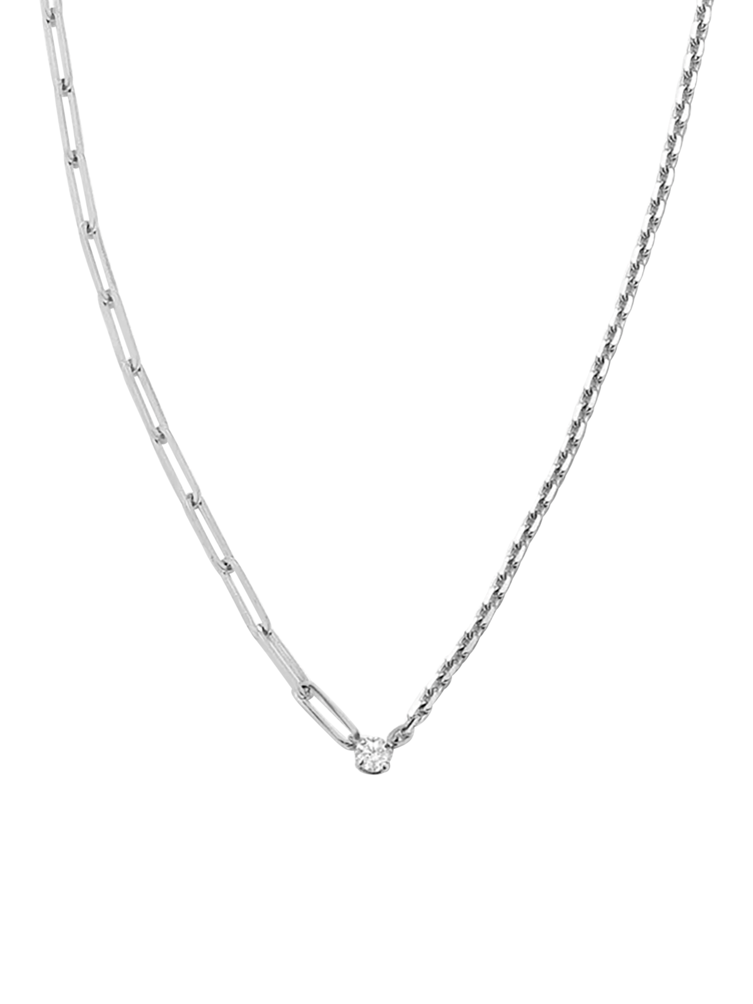 Maxi solitaire diamond necklace in white gold