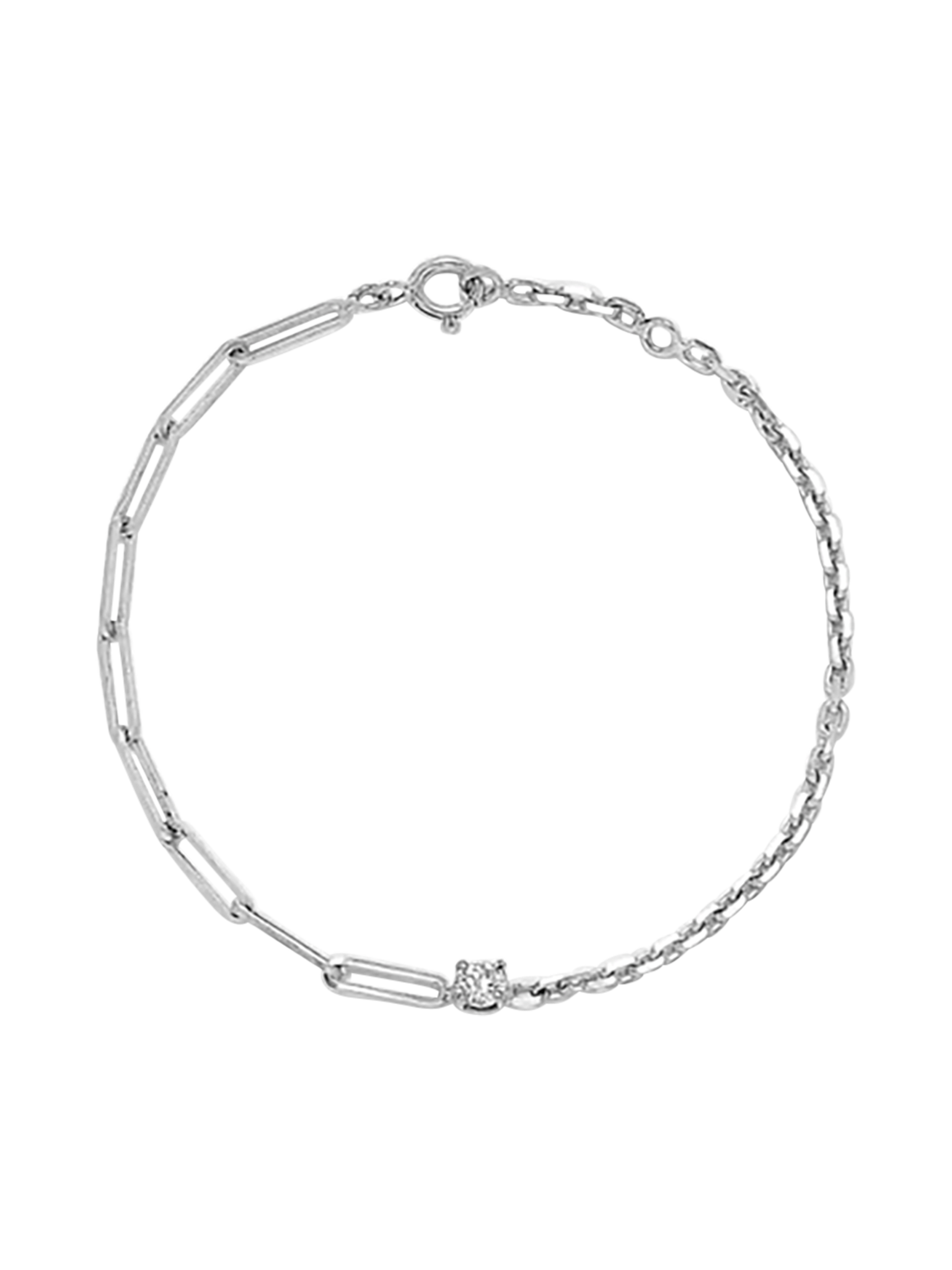 Maxi diamond solitaire bracelet in white gold