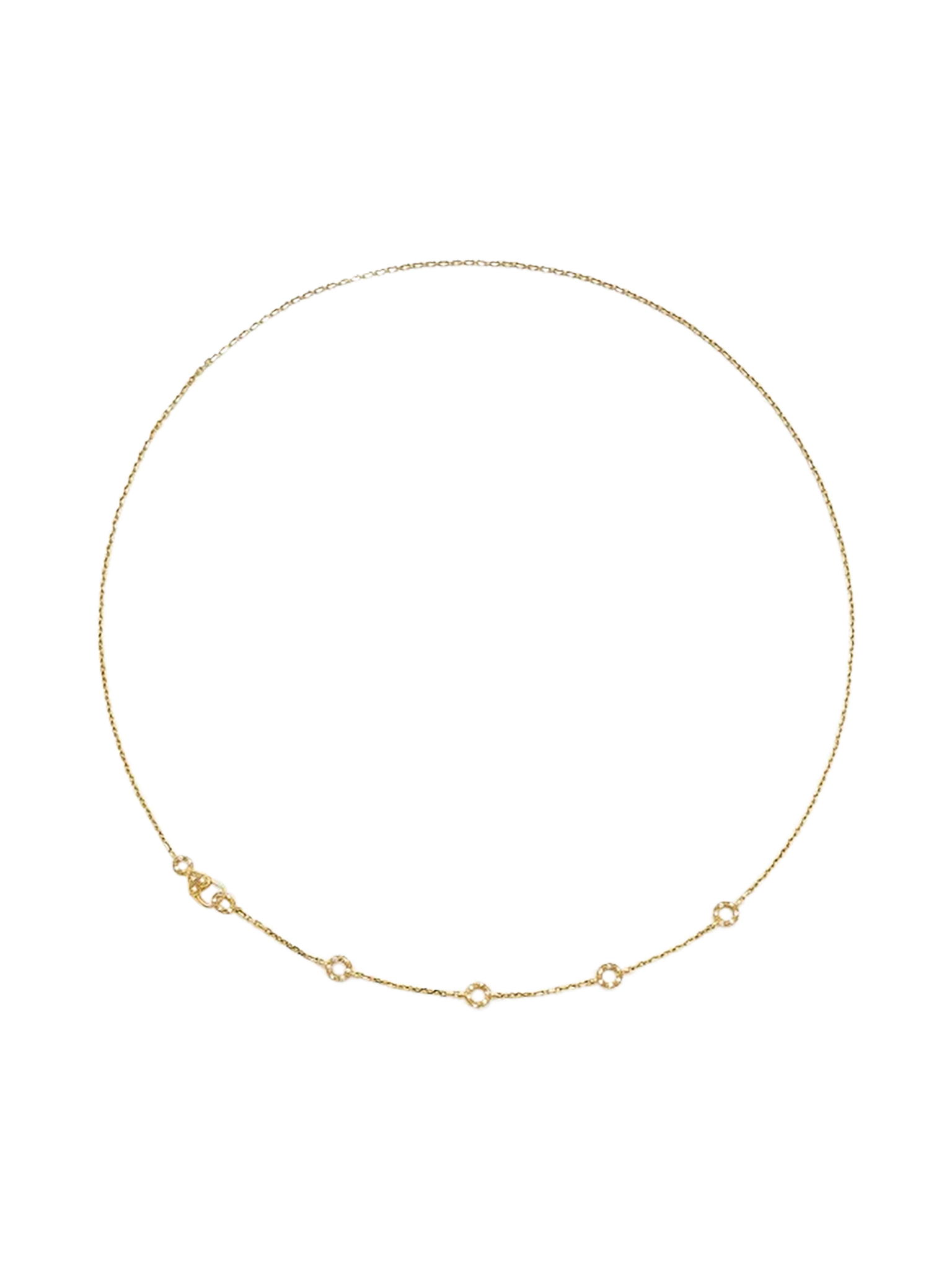 Solitaire necklace mini donuts diamonds yellow gold