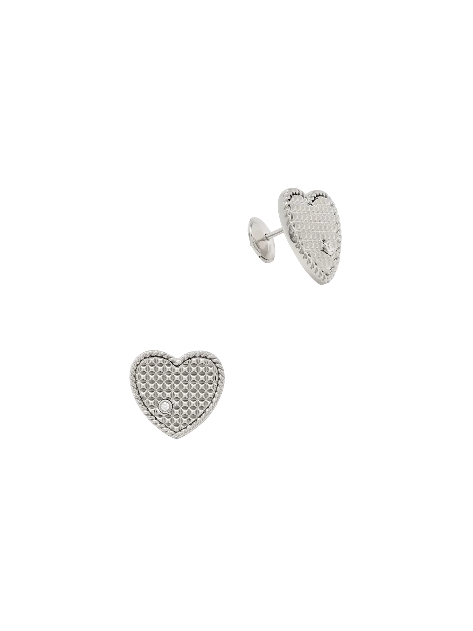 White gold picotti heart studs