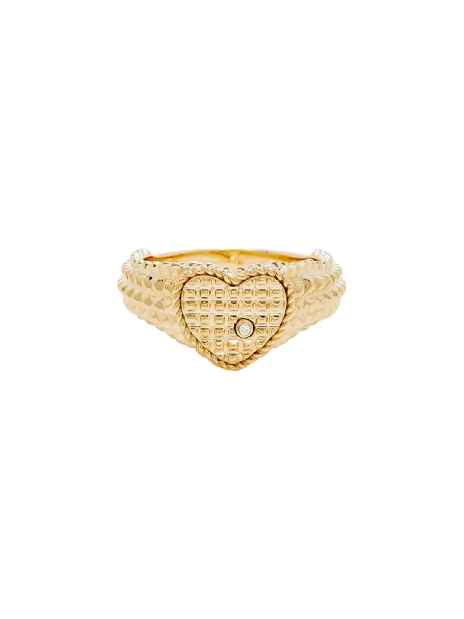 Baby chevalière coeur picotti or jaune