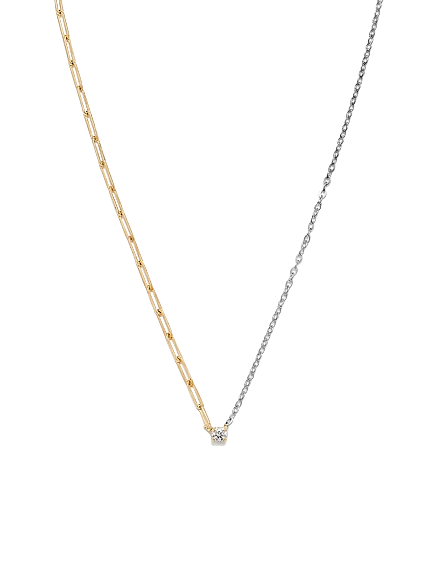 Diamond 0.10 solitaire necklace mixed gold