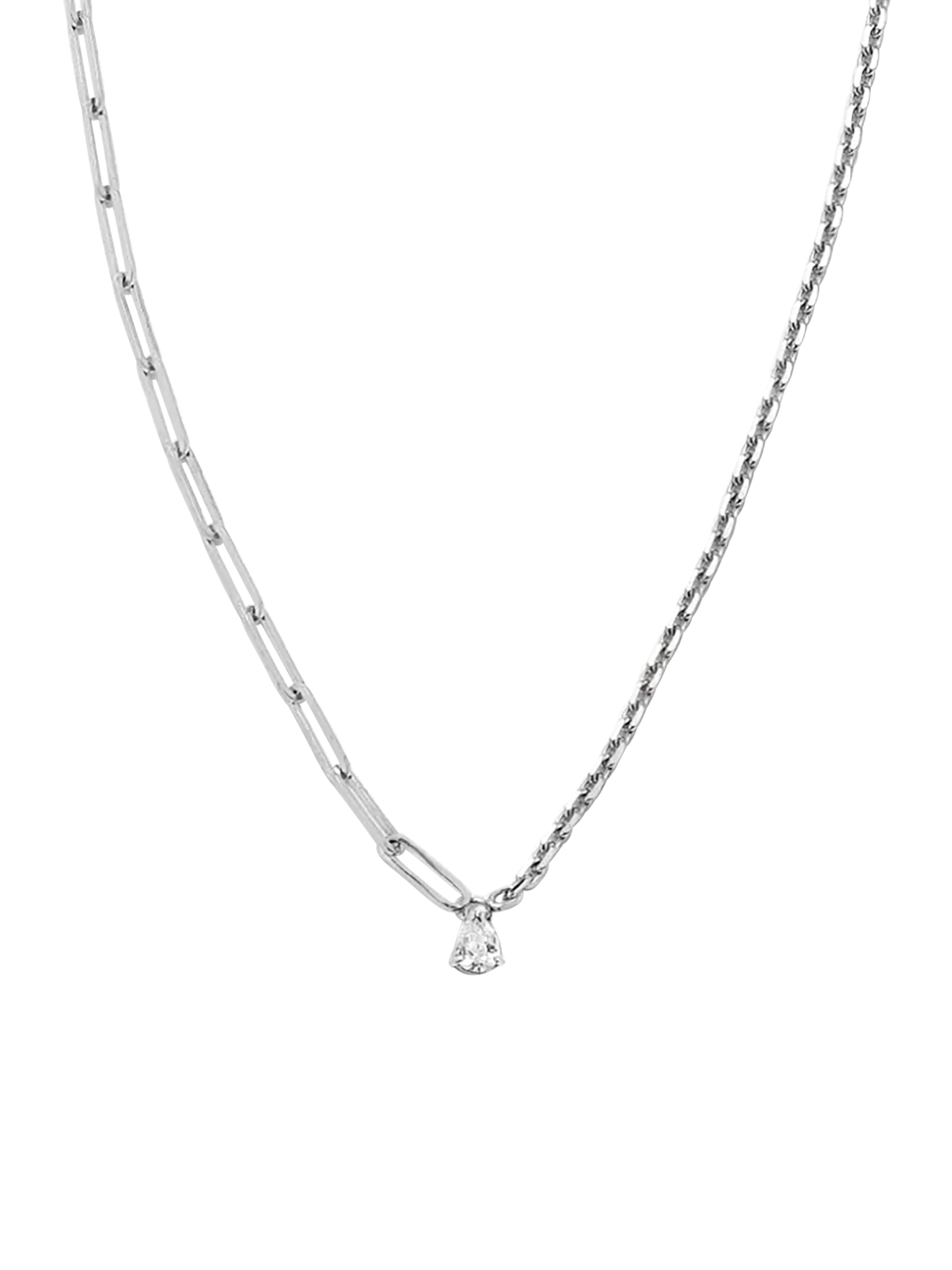 Maxi solitaire necklace pear diamond white gold