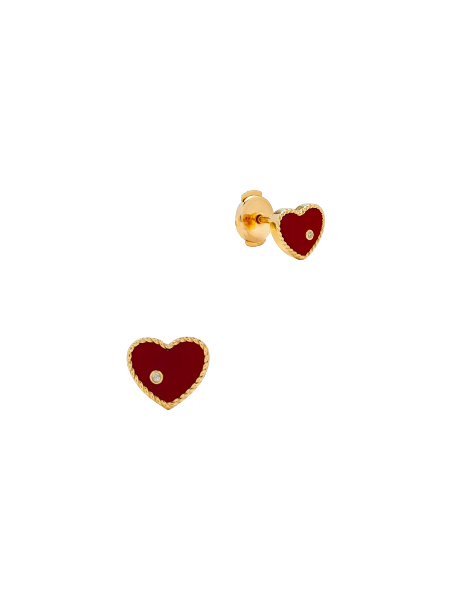 Maxi yellow gold agate heart studs