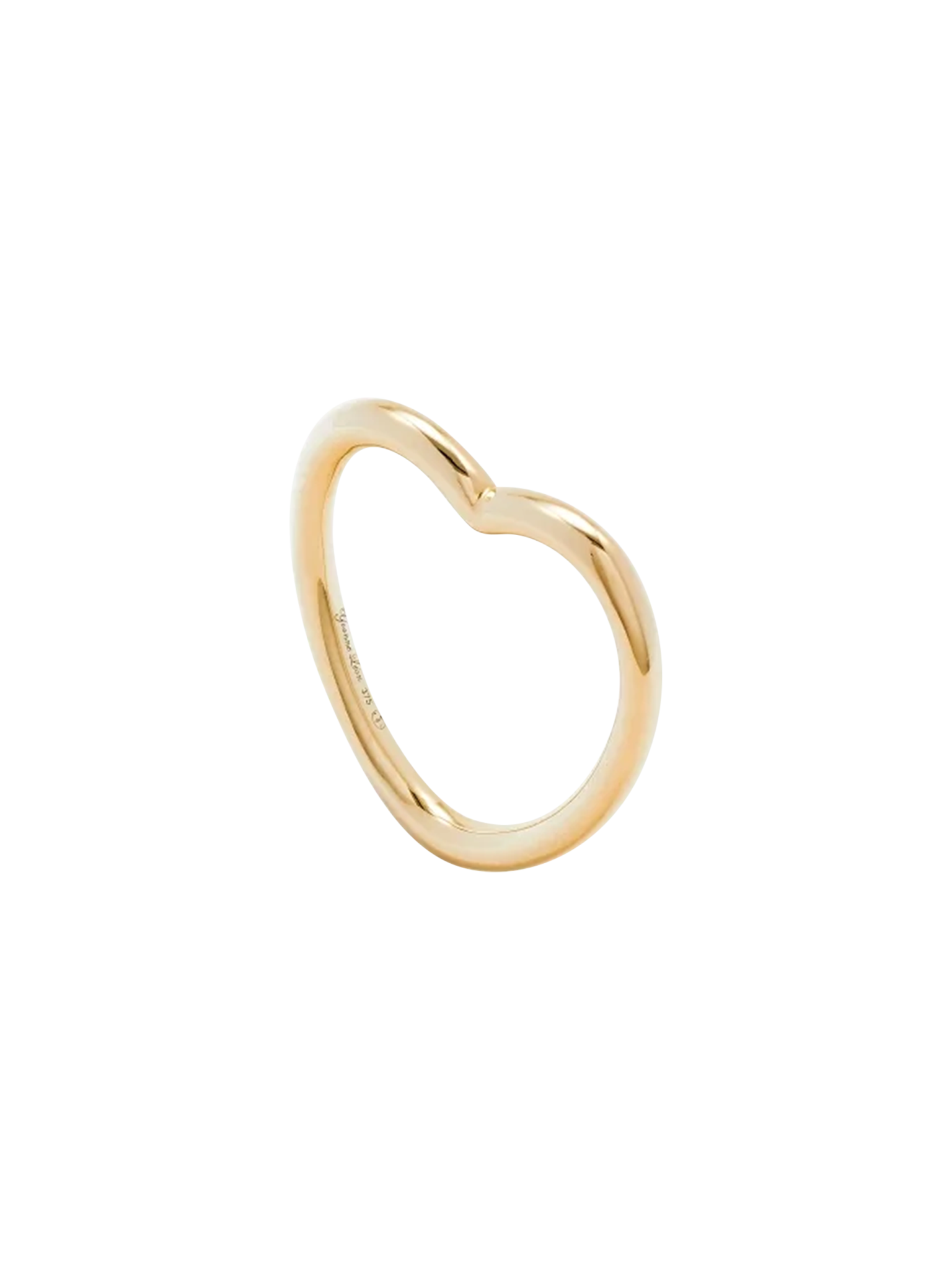 Yellow gold heart wedding ring