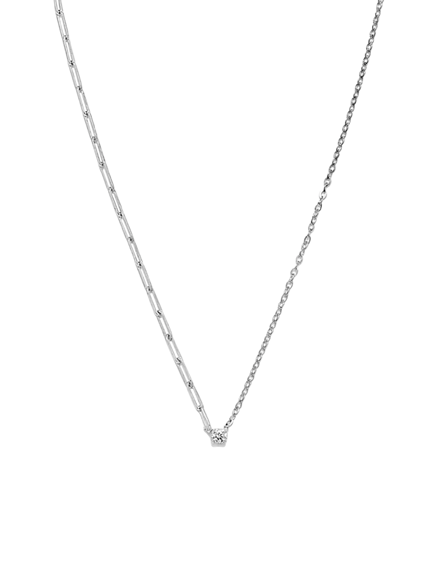 White gold diamond solitaire necklace