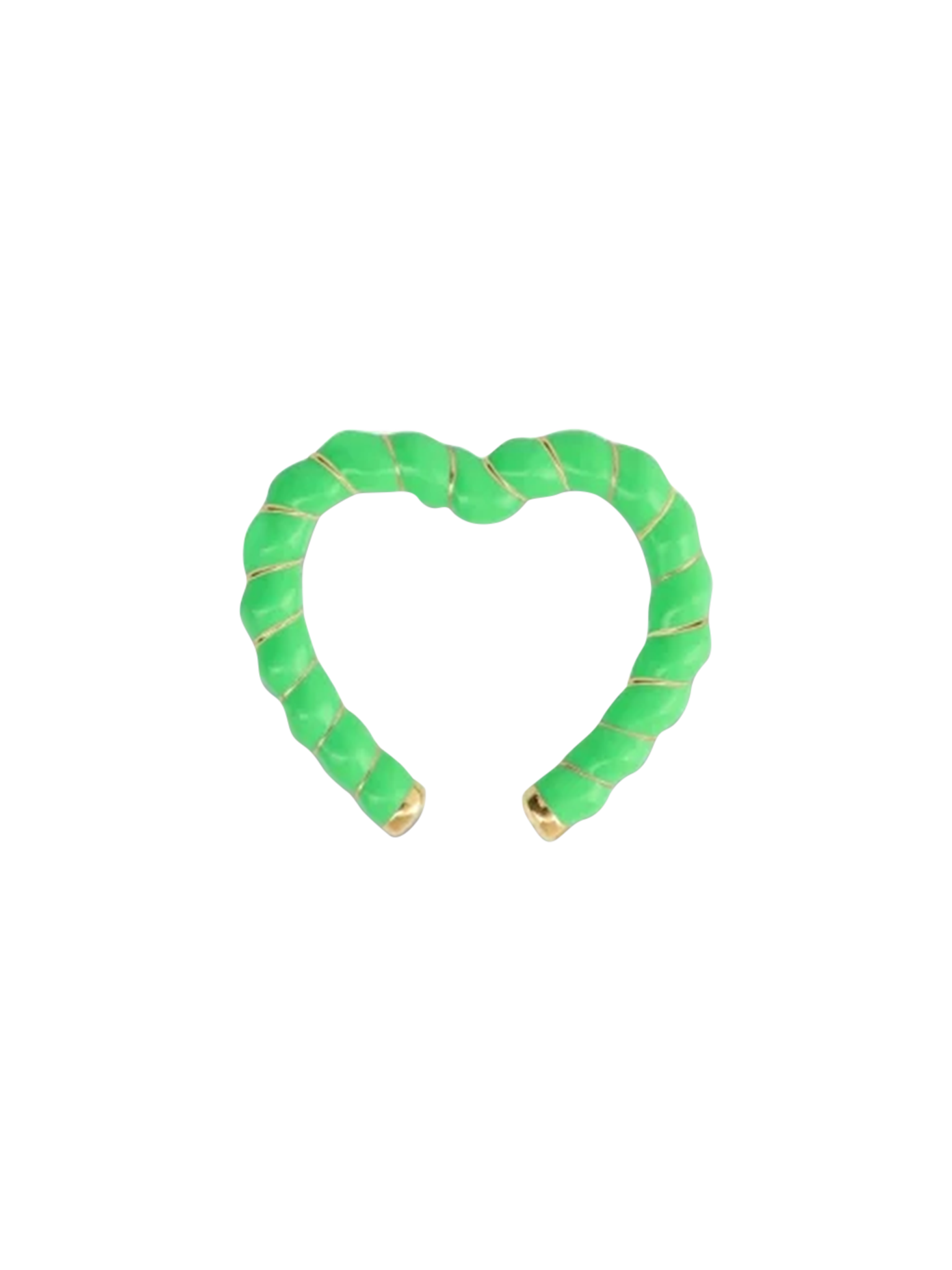 Neon green yellow gold heart ear cuff clip