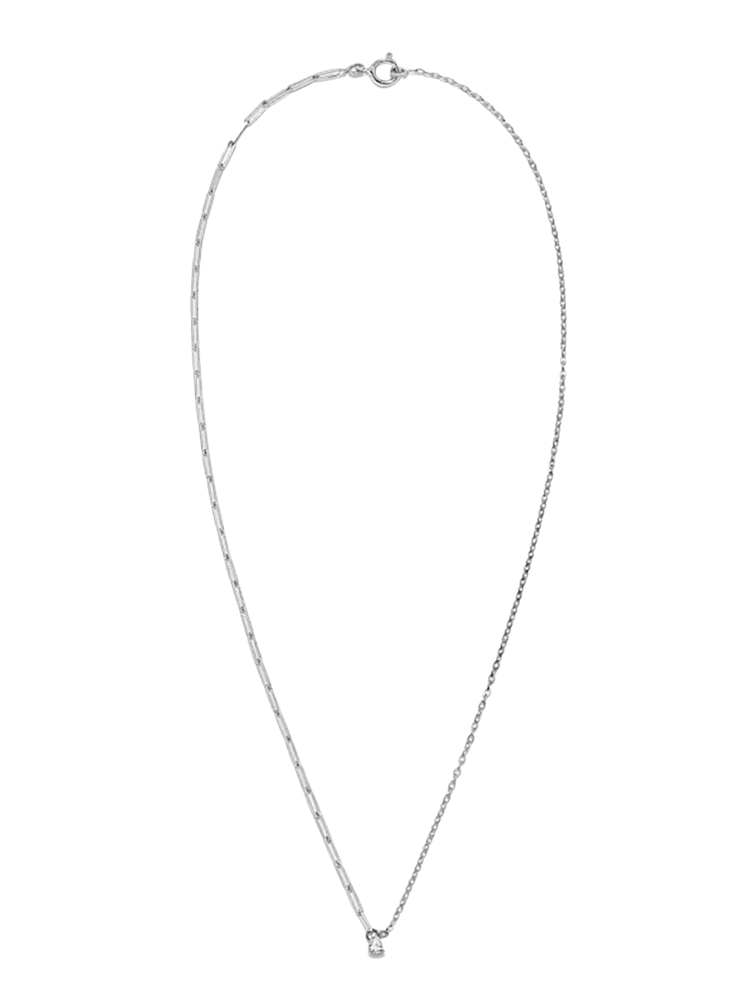 Pear diamond 0.10cr solitaire necklace white gold