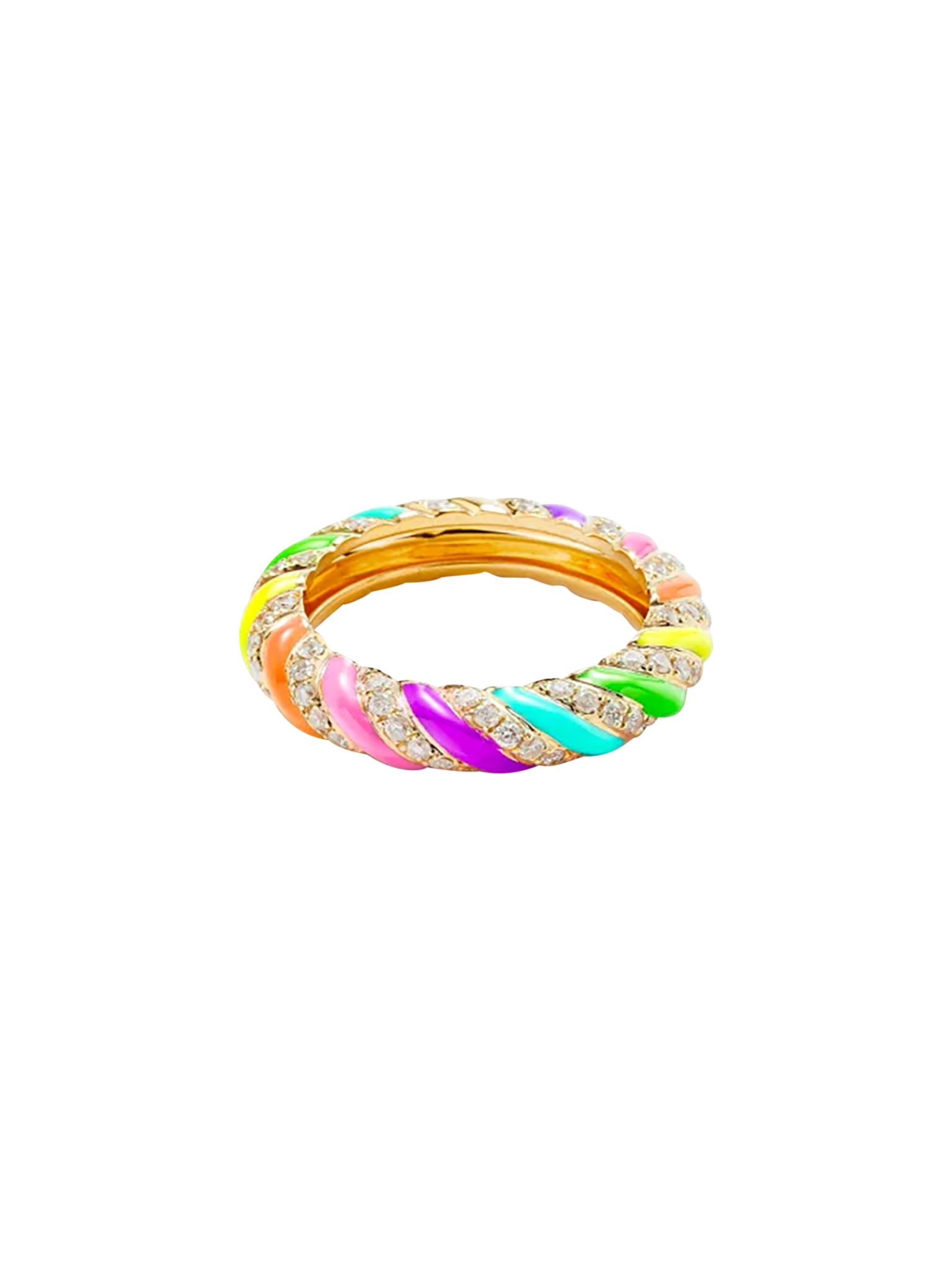 Yellow gold rainbow email twist wedding ring