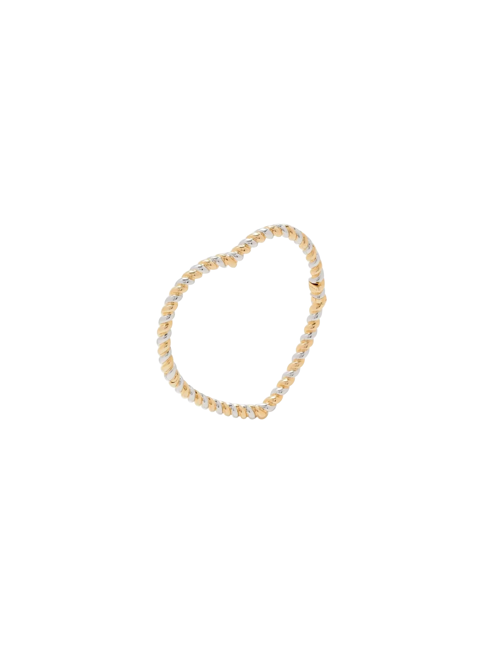 Mixed gold twisted heart bangle bracelet