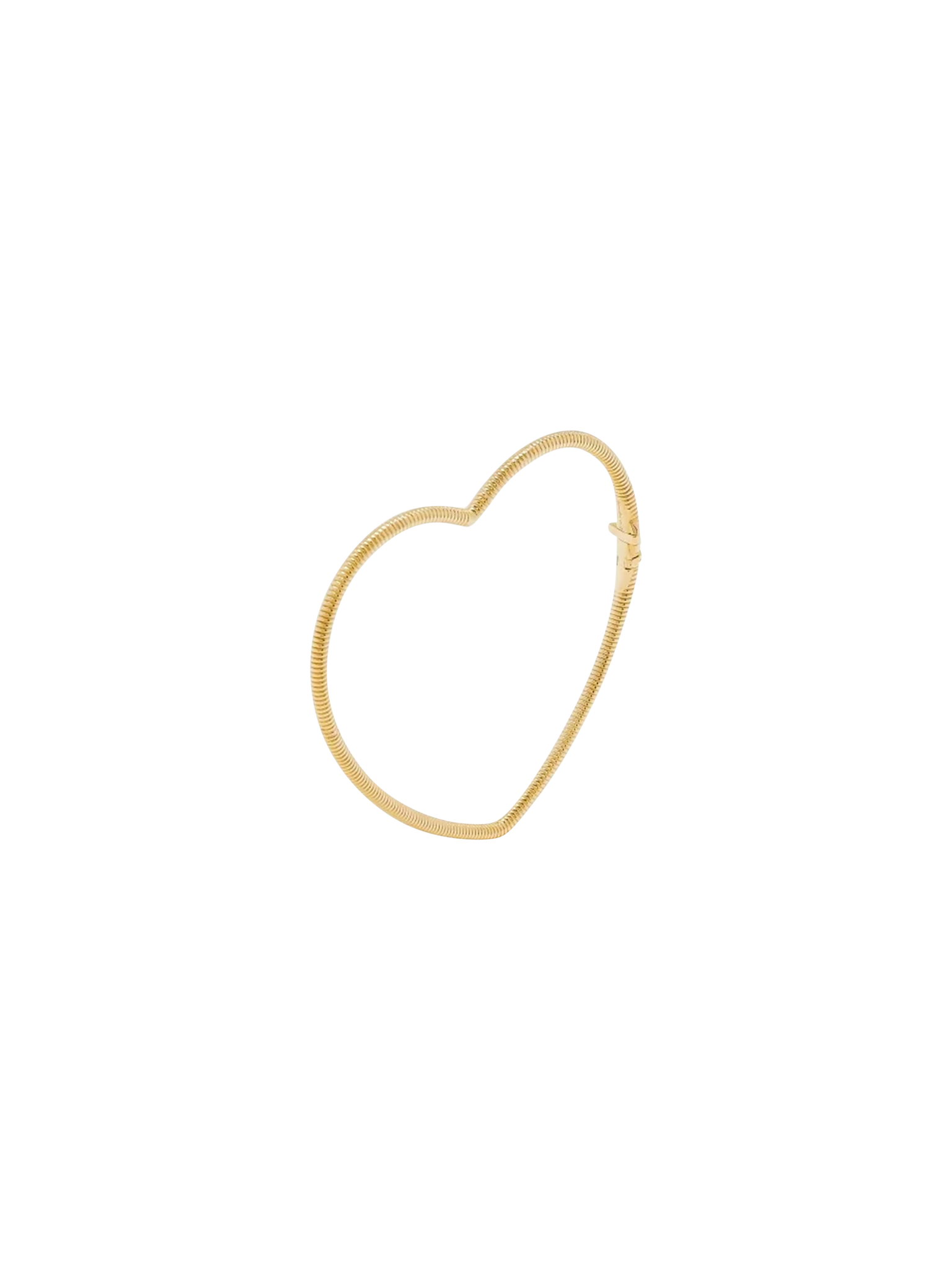 Pm yellow gold stripe heart bangle bracelet