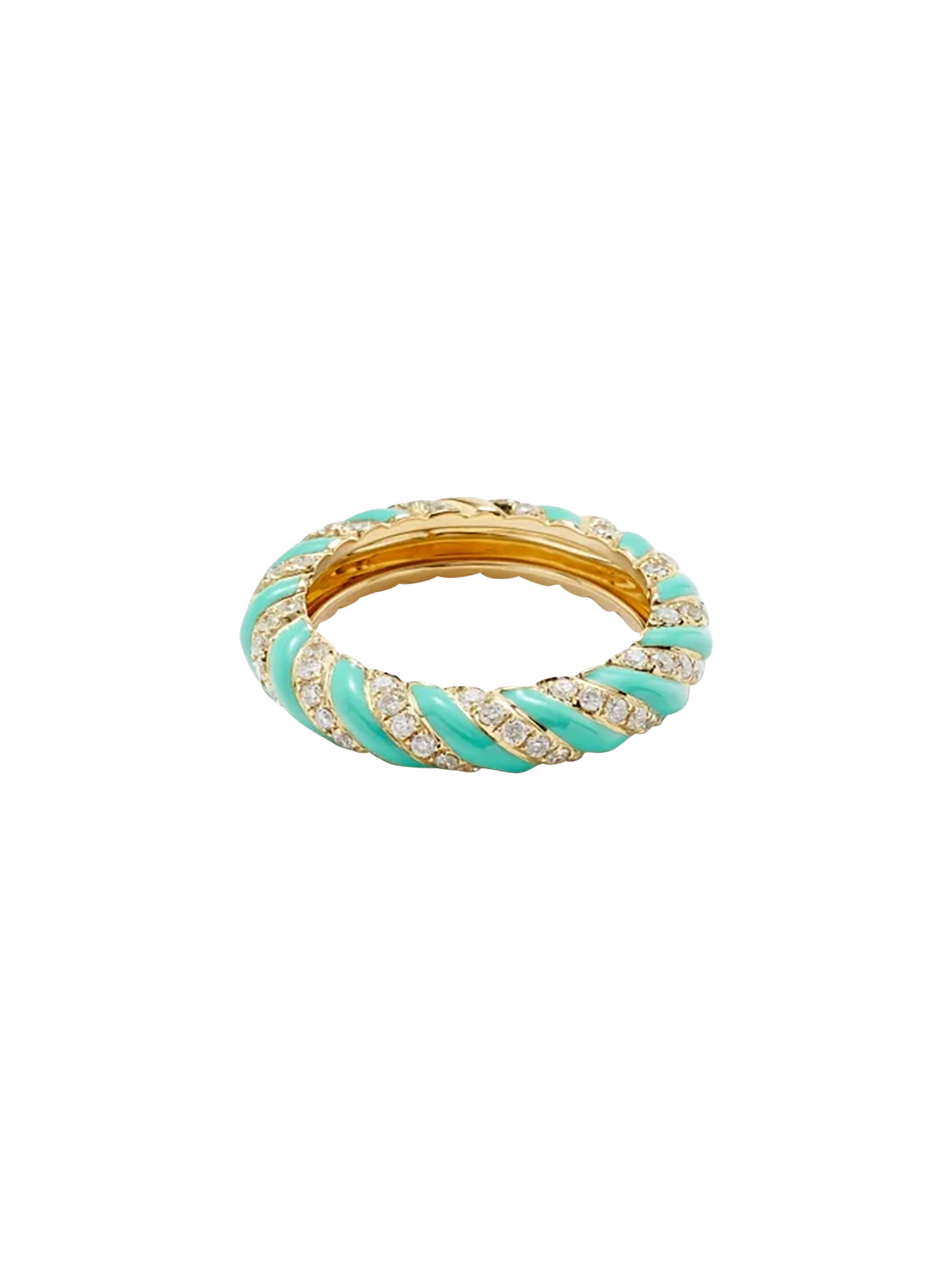 Twisted wedding ring turquoise email yellow gold